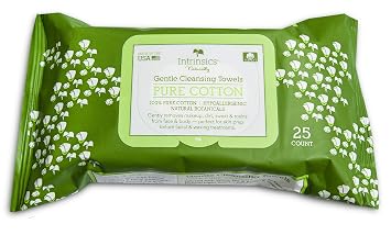 Intrinsics Intrinsics gentle cleansing towel - 8.5" x 6", 100% naturelle cotton - 25 count