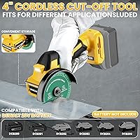 Vista 2 de Herramienta de corte inalámbrica compatible con batería DeWalt 20V Max, motor sin escobillas de 18,000 RPM, hojas de 4" (2 piezas) con cubierta