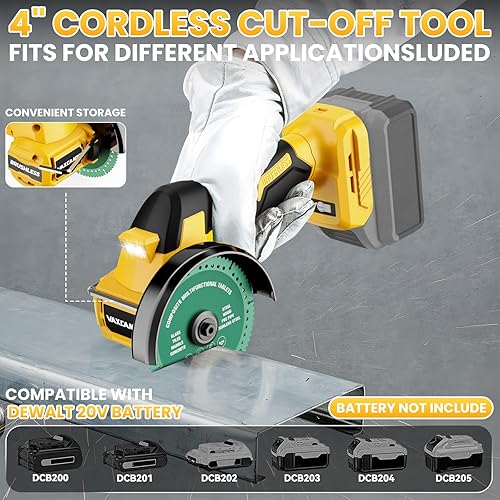 Miniatura 2 de Herramienta de corte inalámbrica compatible con batería DeWalt 20V Max, motor sin escobillas de 18,000 RPM, hojas de 4" (2 piezas) con cubierta