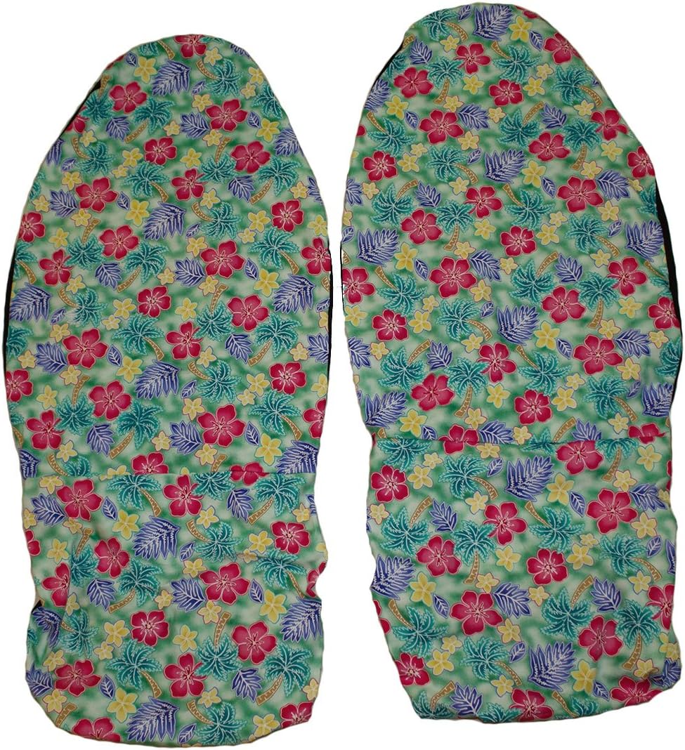 Hawaiian car seat cover, Green Pink Flower, Set of 2 Front Bucket Seat Covers, Made in Hawaii