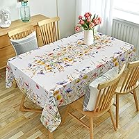 Vista 7 de Mantel cuadrado de primavera de 52 x 52 pulgadas, mantel floral para mesas cuadradas, decoraciones de primavera para el hogar, mantel de primavera