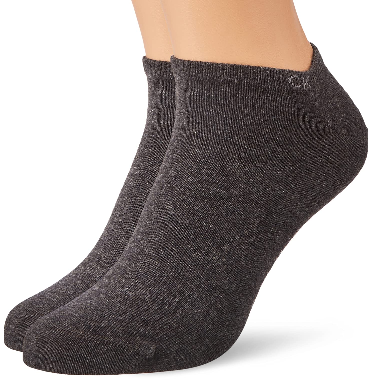 Calvin Klein mens Casual Men's Liner Socks 2 pack Sneaker, dark grey melange, 39/42