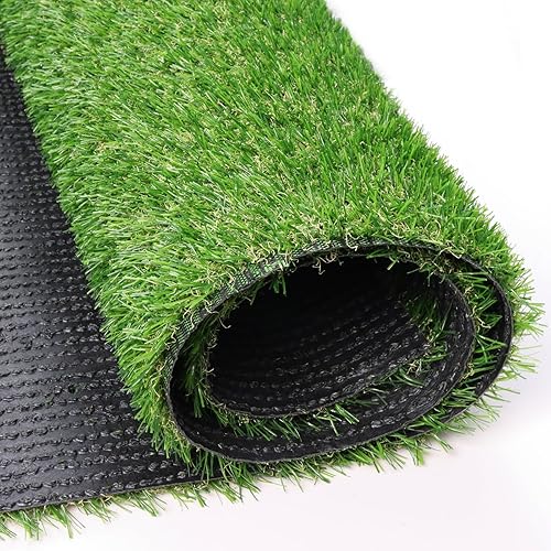 Artificial Turf Grass 4 FT 10 in × 8 FT, Fake Grass Rug Realistic Grass Carpet 0.8" Pile Outdoor Indoor, Synthetic Mat with Drainage for Dogs, Patio, Backyard, Balcony, Custom Size
