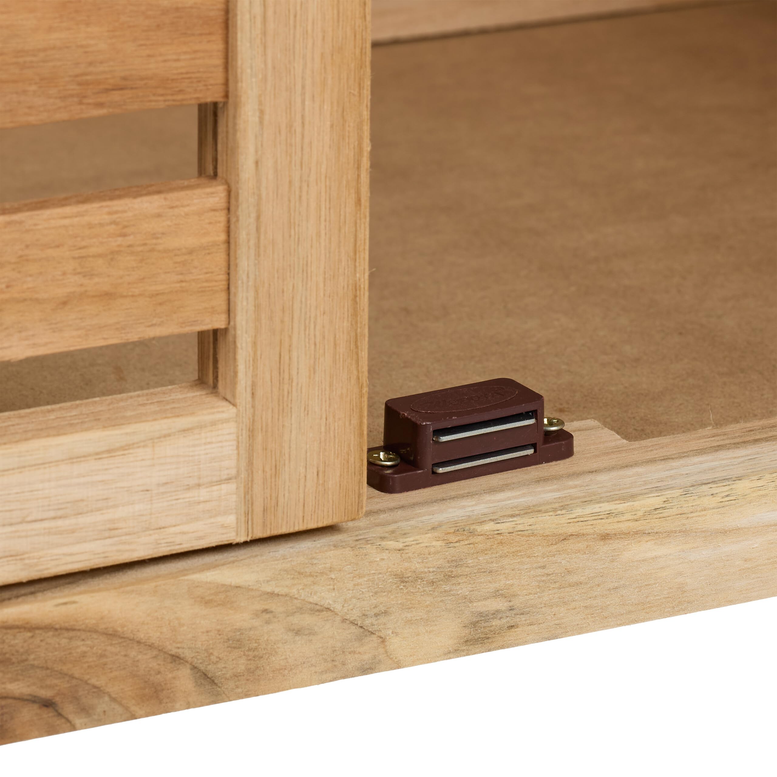 Relaxdays Mueble de Baño, Madera Nogal, 86x67,5x35,5 cm, Estantería Aseo con 2 Puertas, 2 Baldas, WC y Cocina, Natural