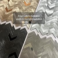 Vista 6 de Azulejo de espiga gris para salpicaduras de pelar y pegar, superficie de metal cepillado de aluminio autoadhesivo para azulejos de pared