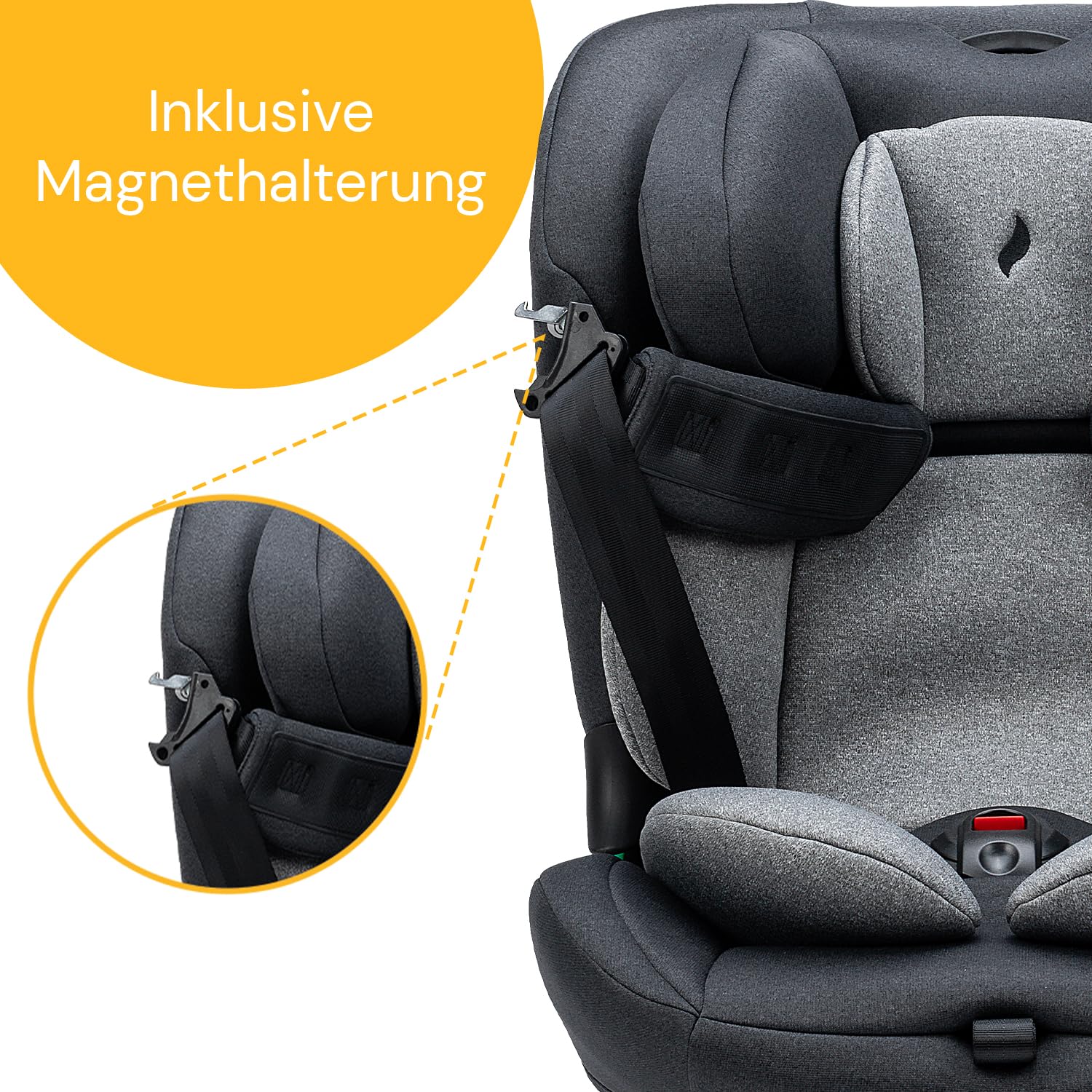 Osann Floyd360 Reboarder 360 drehbar mit Isofix, Kindersitz ab 1 Jahr | Kinderautositz 40-150 cm, 360 Grad drehbar in allen Positionen, bereits ab Geburt nutzbar, extra sicher und komfortabel-Grey