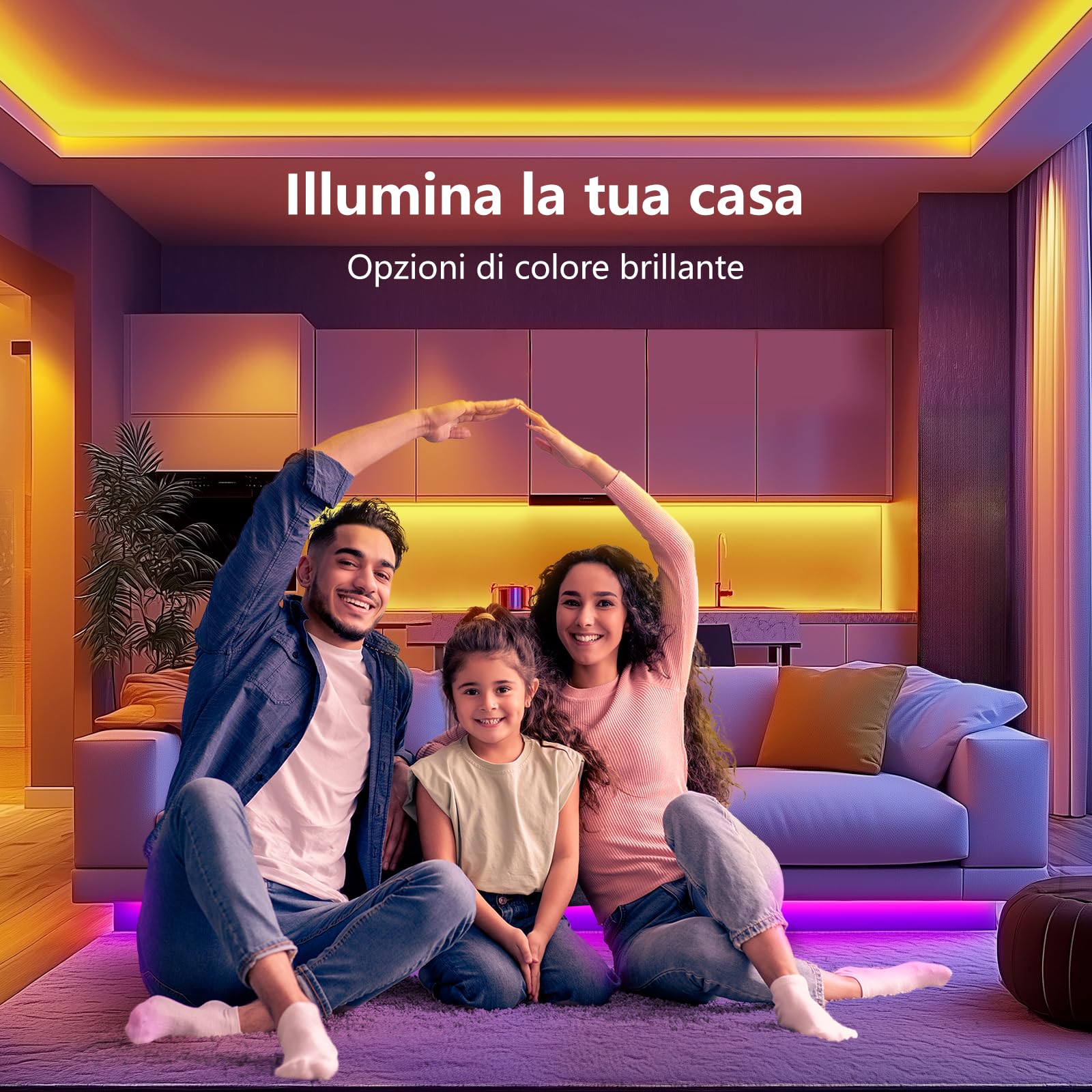 Beaeet Striscia LED 30 Metri, Luci LED 5050 RGB per Camera, con Telecomando a 40 Tasti e Controllo tramite APP Bluetooth, Ideale per Natale, Matrimoni e Feste (15m*2)