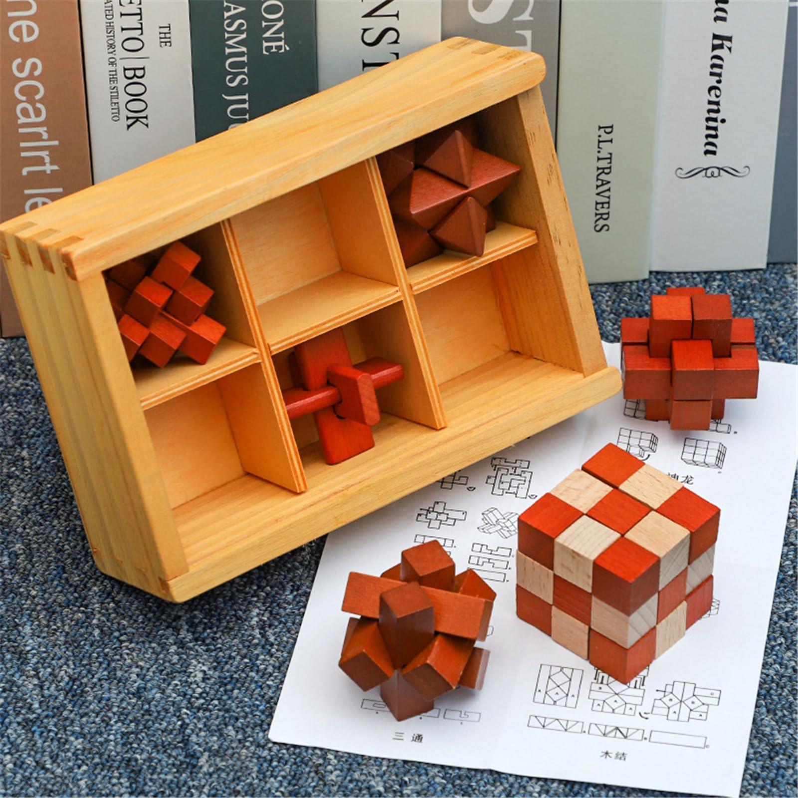 Rompecabezas 3D de Madera del Enigma Juego Puzle, IQ Juguete Educativo, Rompecabezas de lógica, Prueba de Inteligencia, Rompecabezas 3D entrelazados, para niños y Adultos