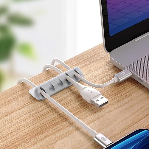 Vista 13 de Syncwire Clips transparentes para cables, organizador de cables autoadhesivo, para el hogar, oficina, cubículo, coche, mesita de noche, accesorios