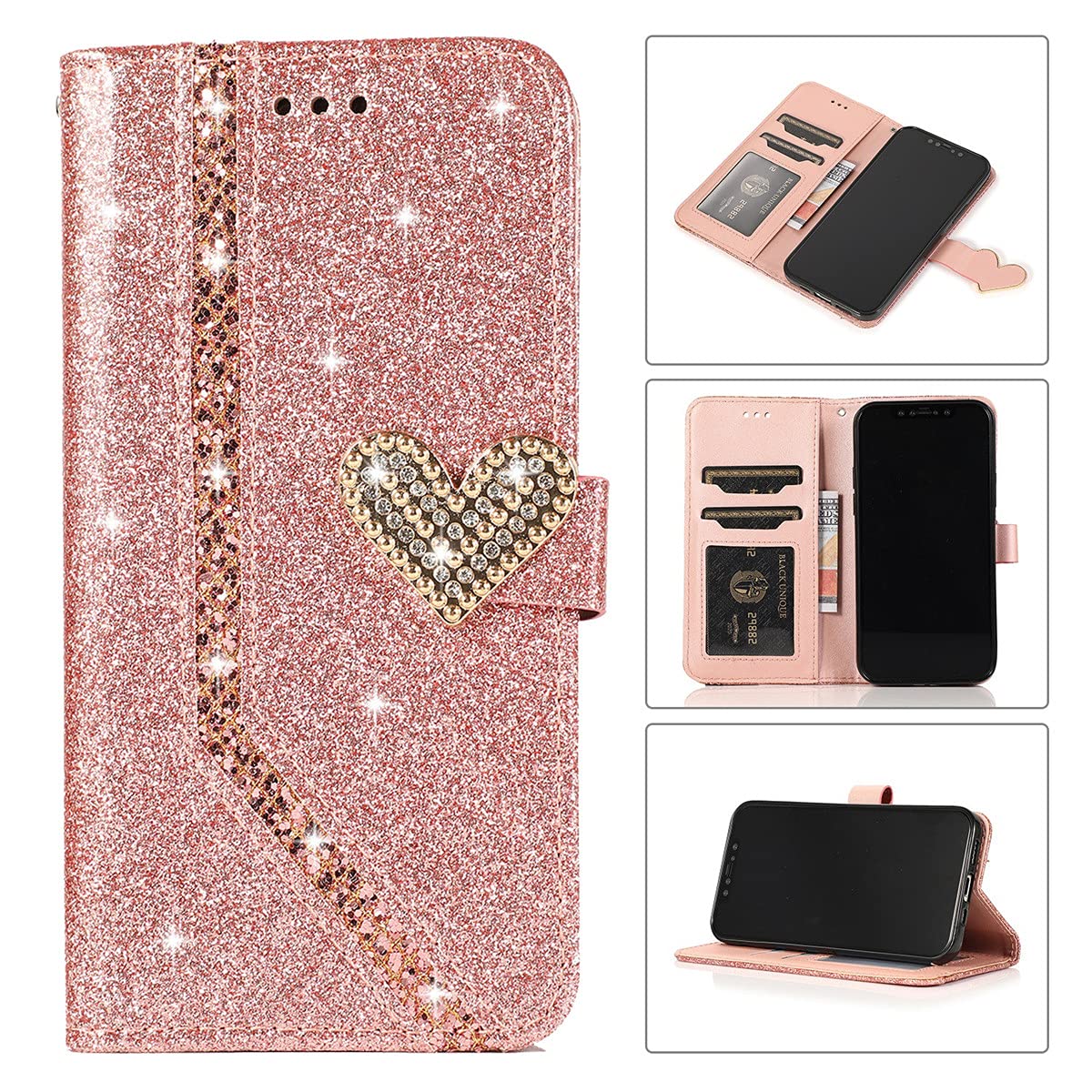 ケース♡ XYX Wallet Case for Samsung Galaxy S22 Plus 5G,Rosegold | Bling