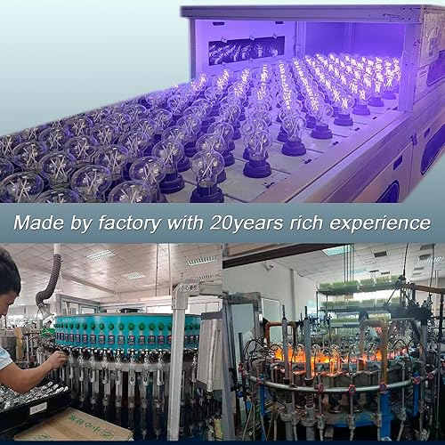 Miniatura 6 de TITO Paquete de 8 bombillas LED de filamento E26 A19, color negro, UVA 395 nm, 6 W, equivalente a 100 W, bombilla negra que brilla en la oscuridad,