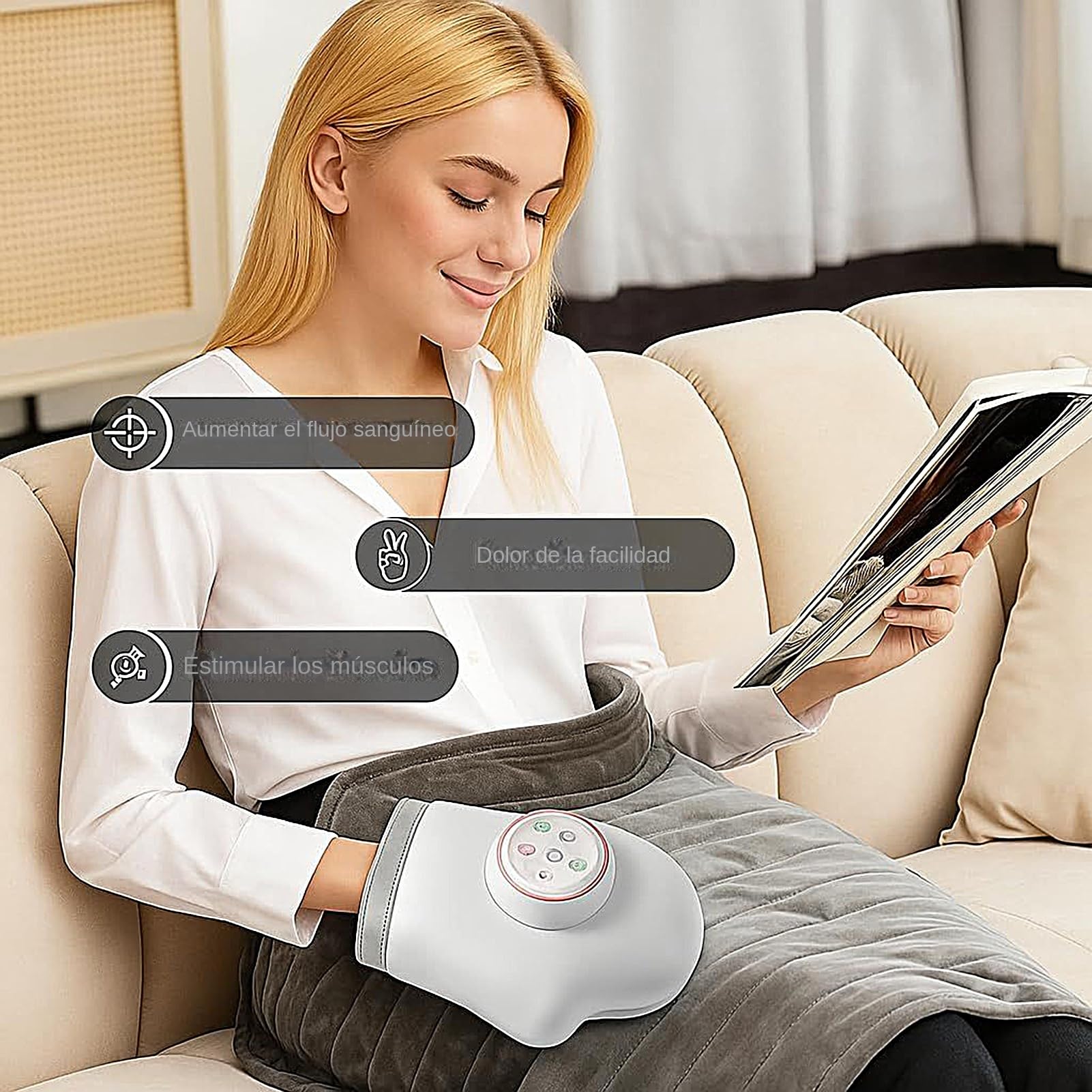 Masajeador de Manos con Calor y Compresión Máquina Portátil Ergonómica