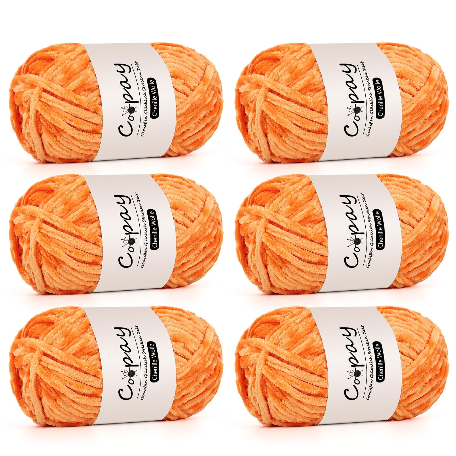 Coopay Chenillewol voor het haken, 6x100g zachte fluweelachtige chenillegaren, pluizige dikke wol voor het breien, warme pluchewol hakengaren voor dekens, sjaals, mutsen - donkergrijs Coopay Chenillewol voor het haken, 6x100g zachte fluweelachtige chenillegaren, pluizige dikke wol voor het breien, warme pluchewol hakengaren voor dekens, sjaals, mutsen - donkergrijs