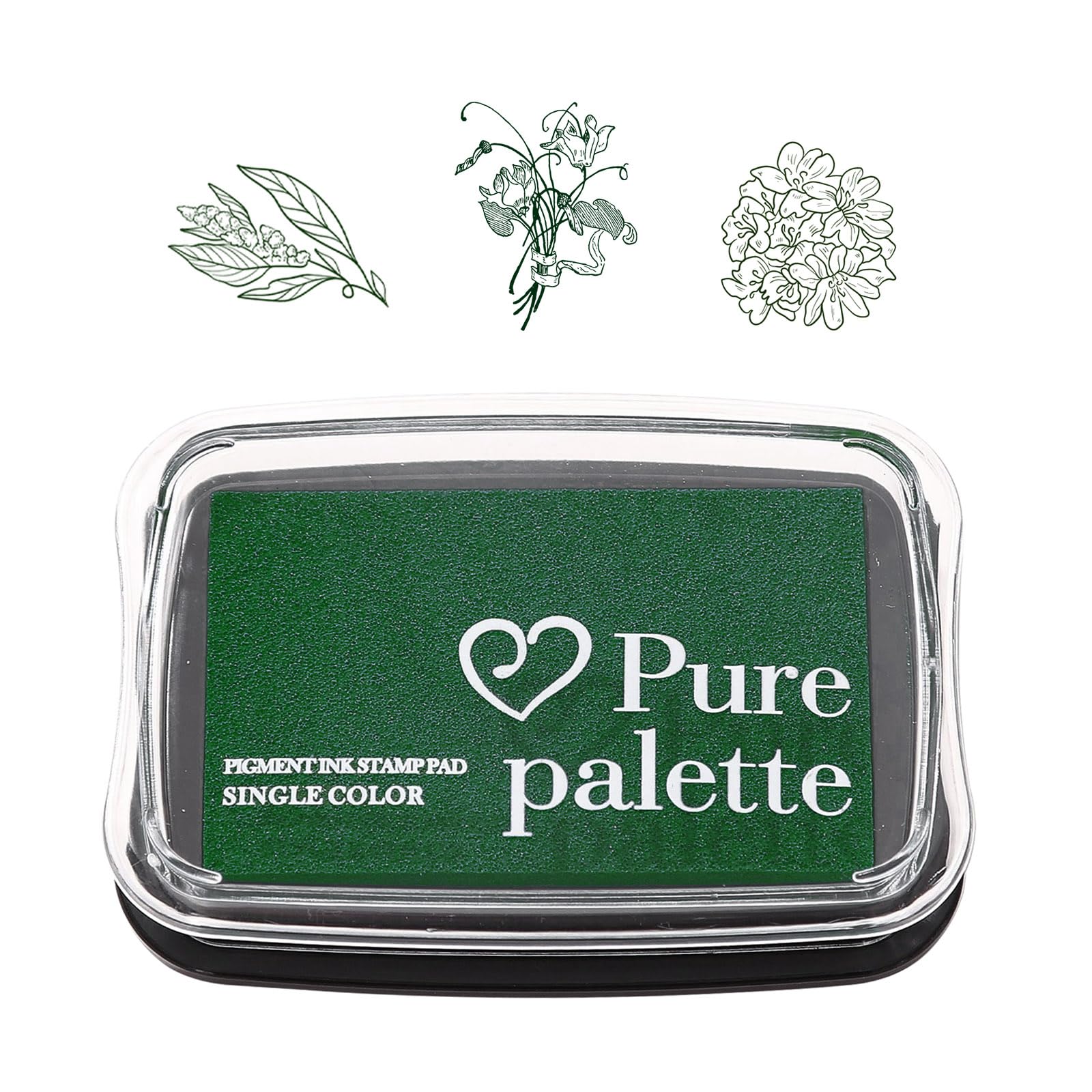 Fatiya Ink Pads for Stamping, Permanent Fabric Ink Pad, Craft Fingerprints Ink Pad, DIY Washable Stamp Ink Pad for Paper Wood Crafting (Green)