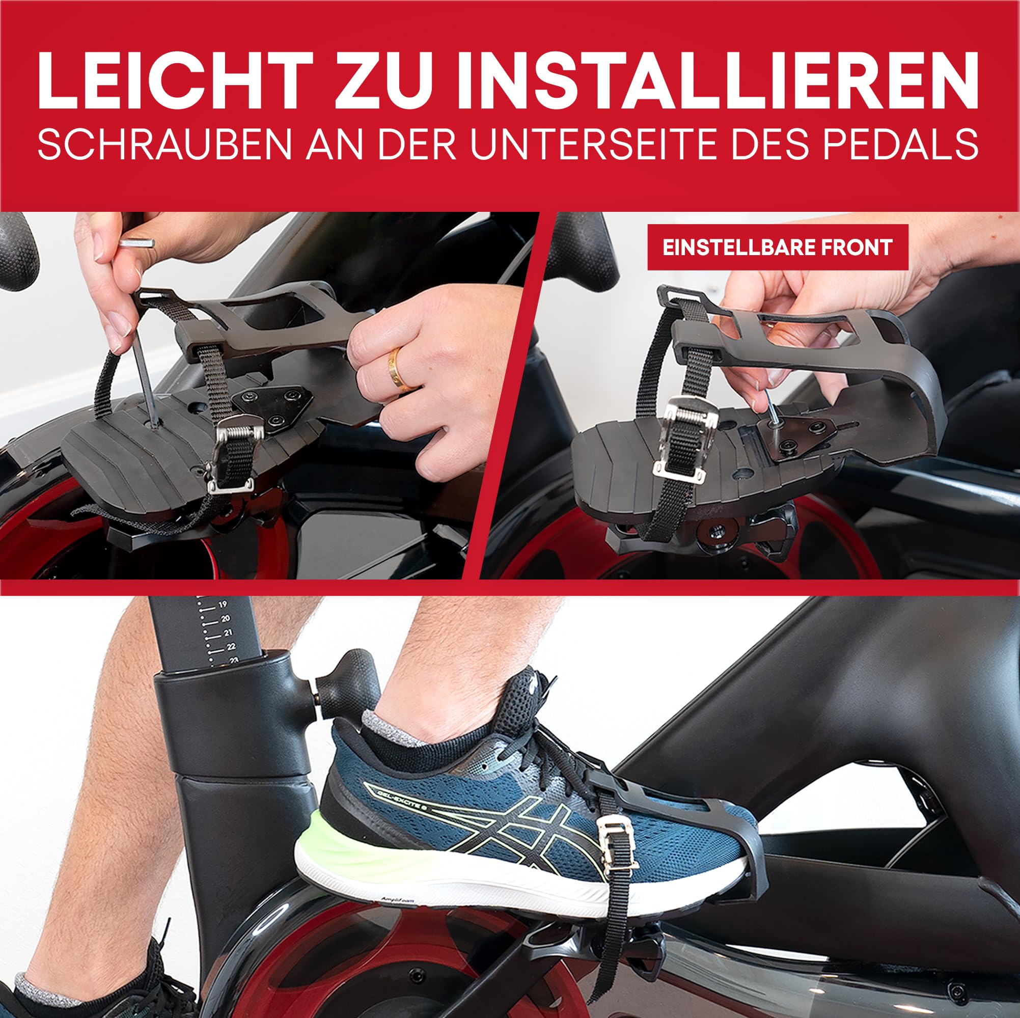 Doppelfunktions-Zehenkäfige – Konvertieren Sie Peloton-Pedale in Zweiseitige Zehenkäfige oder Delta-Stollen – Pedalkonverter – Kompatibel Mit Peloton Bike & Bike+