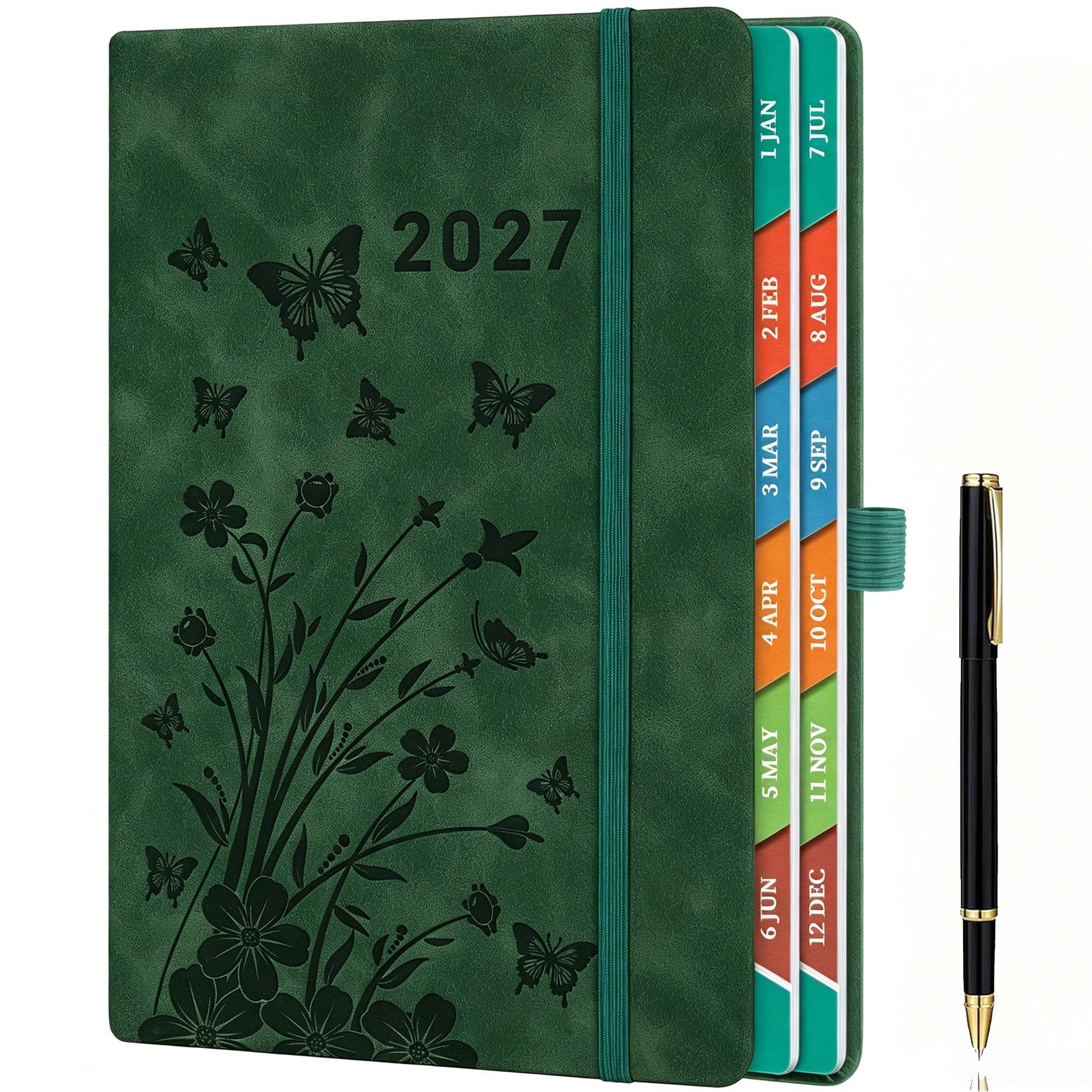 HwxBen 2027 A4 Page a Day Diary, Diary 2027 with Monthly View, Daily View