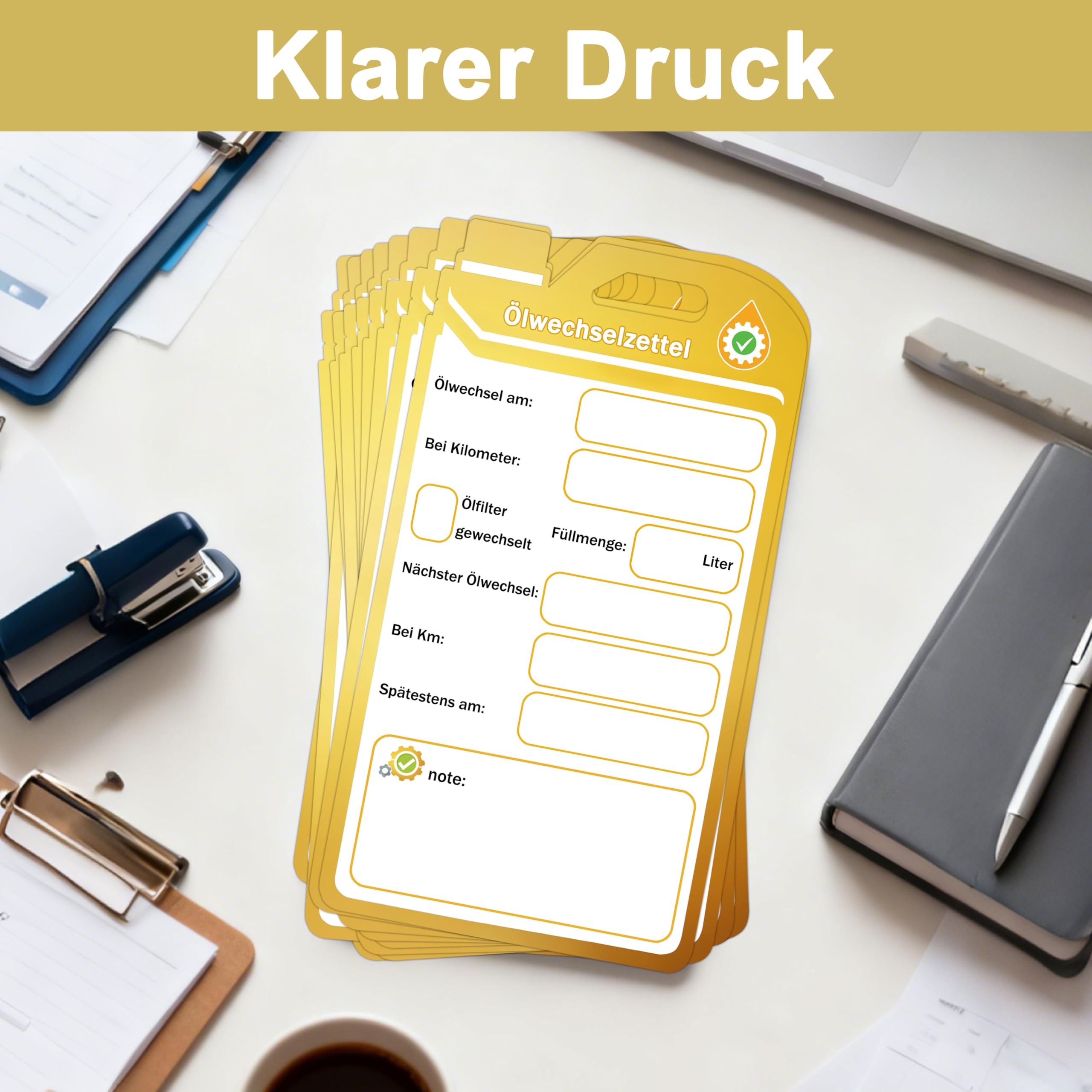 50 Stück Ölwechselzettel,Ölwechsel set Ölwechsel Anhänge,Ölwec Öl Schildehselzettel (50 Stück) - 4