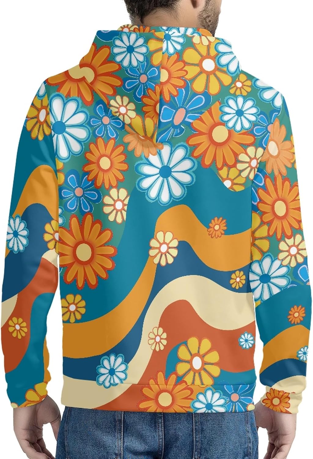 Amzbeauty Graphic Zip Up Hoodie Men Long Sleeve Drawstring Hoodies Soft Casual Pocket Hooded Jacket