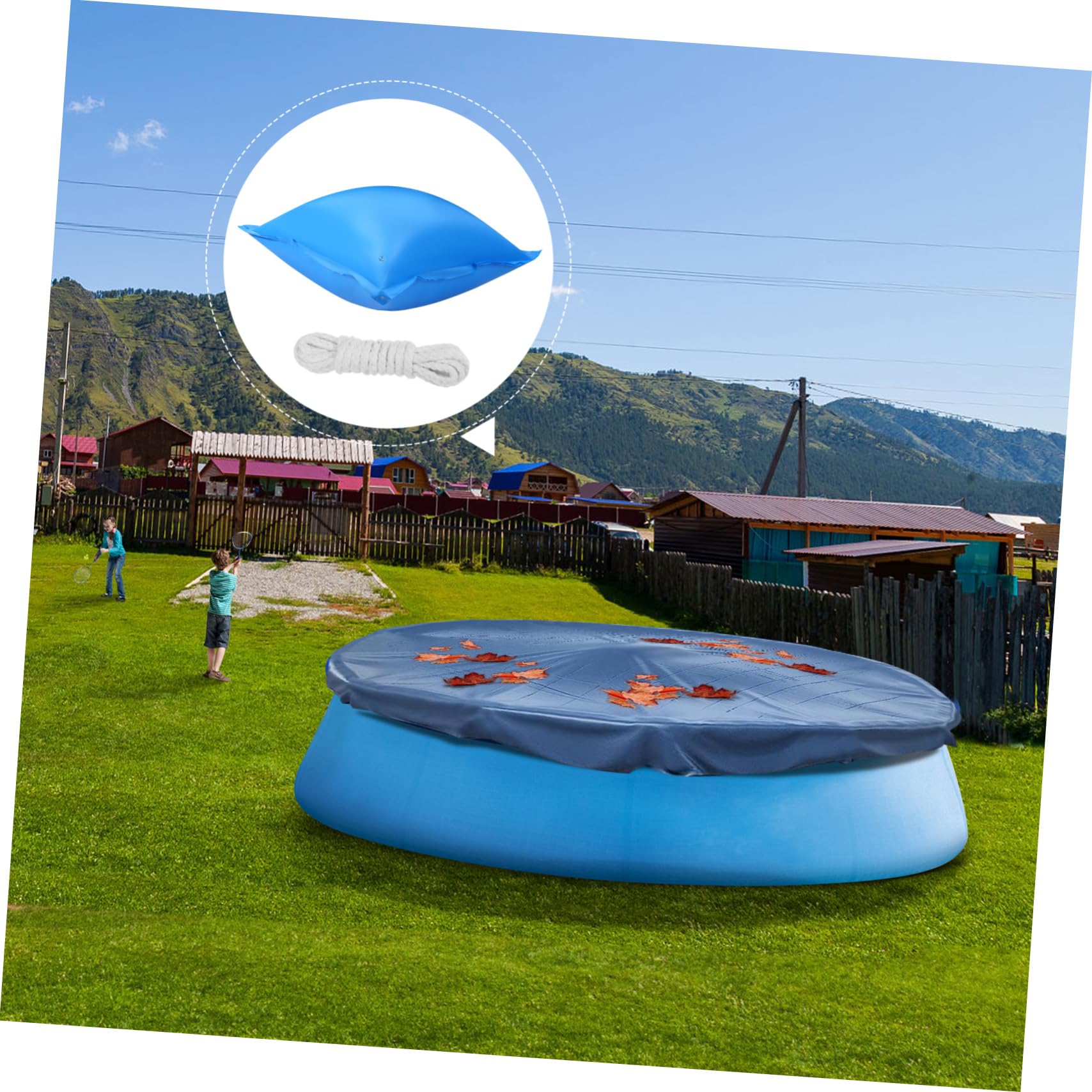 Sosoport 2 Almohadas de Aire para Piscina, Gruesas y Resistentes al Frío, con Cuerda, para Invernar Piscinas Elevadas y Proteger Las Paredes