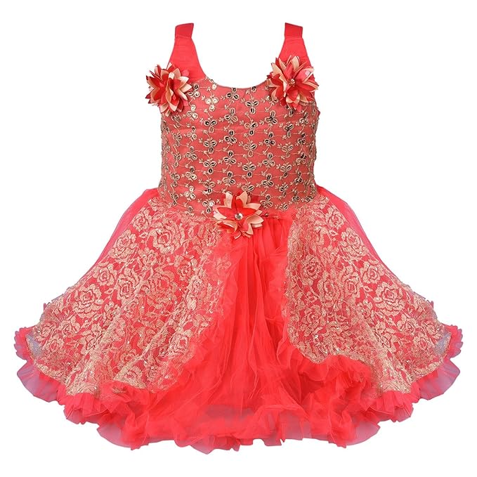 Wish Karo Baby Girls' Knee Length Dress.(fe2666rb) main image 1