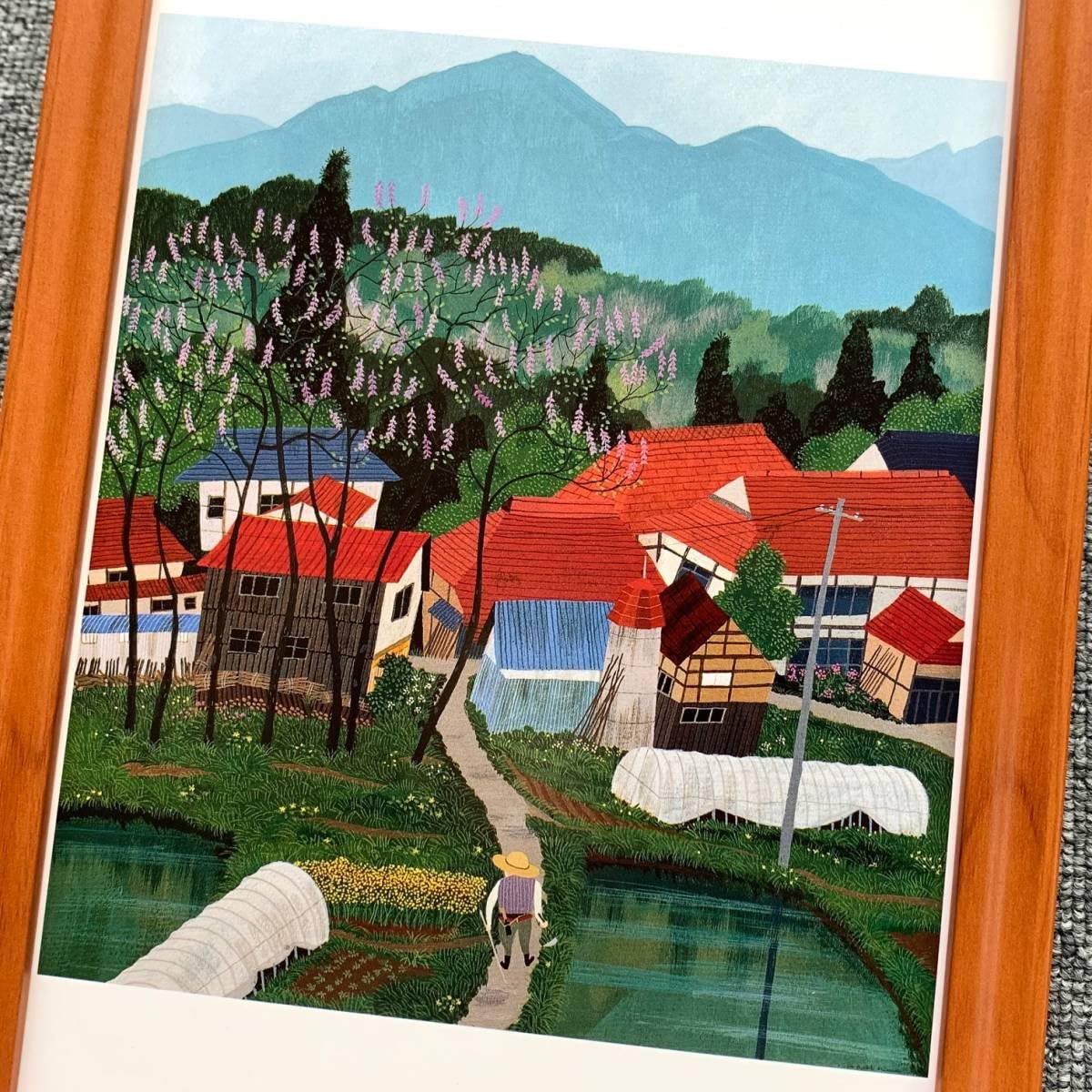 Amazon.co.jp: □原田泰治『桐の花 福島県三島町』B5サイズ 額入り