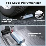 Zannaki Metal Travel Pill Organizer, Portable Waterproof Weekly Pill Box, Large Aluminum Alloy Pill Case Container, BPA Free 7 Day Daily Medicine Organizer Holder for Vitamin, Fish Oil, Supplement