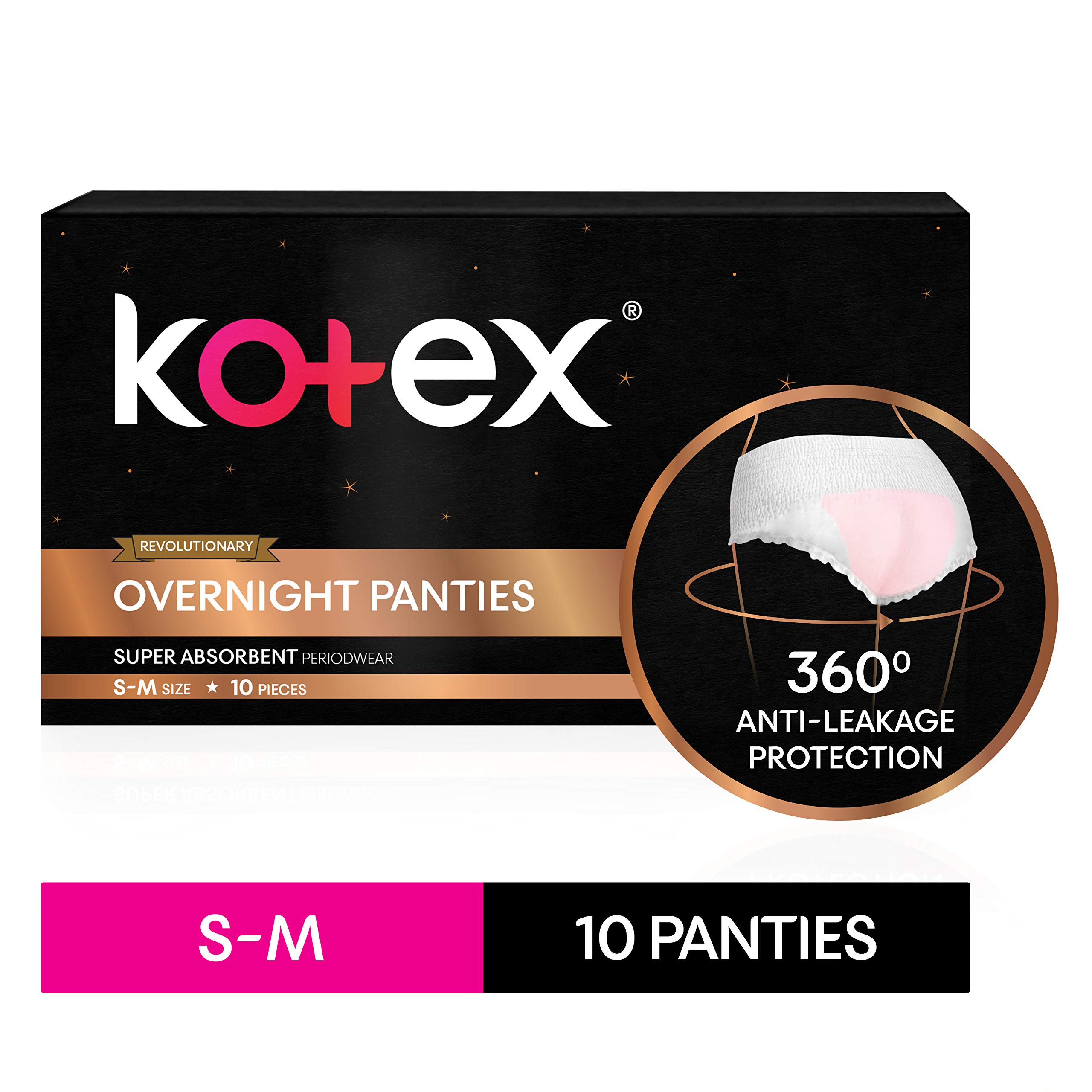 Buy Kotex Overnight Panties Periodwear for Sanitary Protection S/M (10 count) Online at