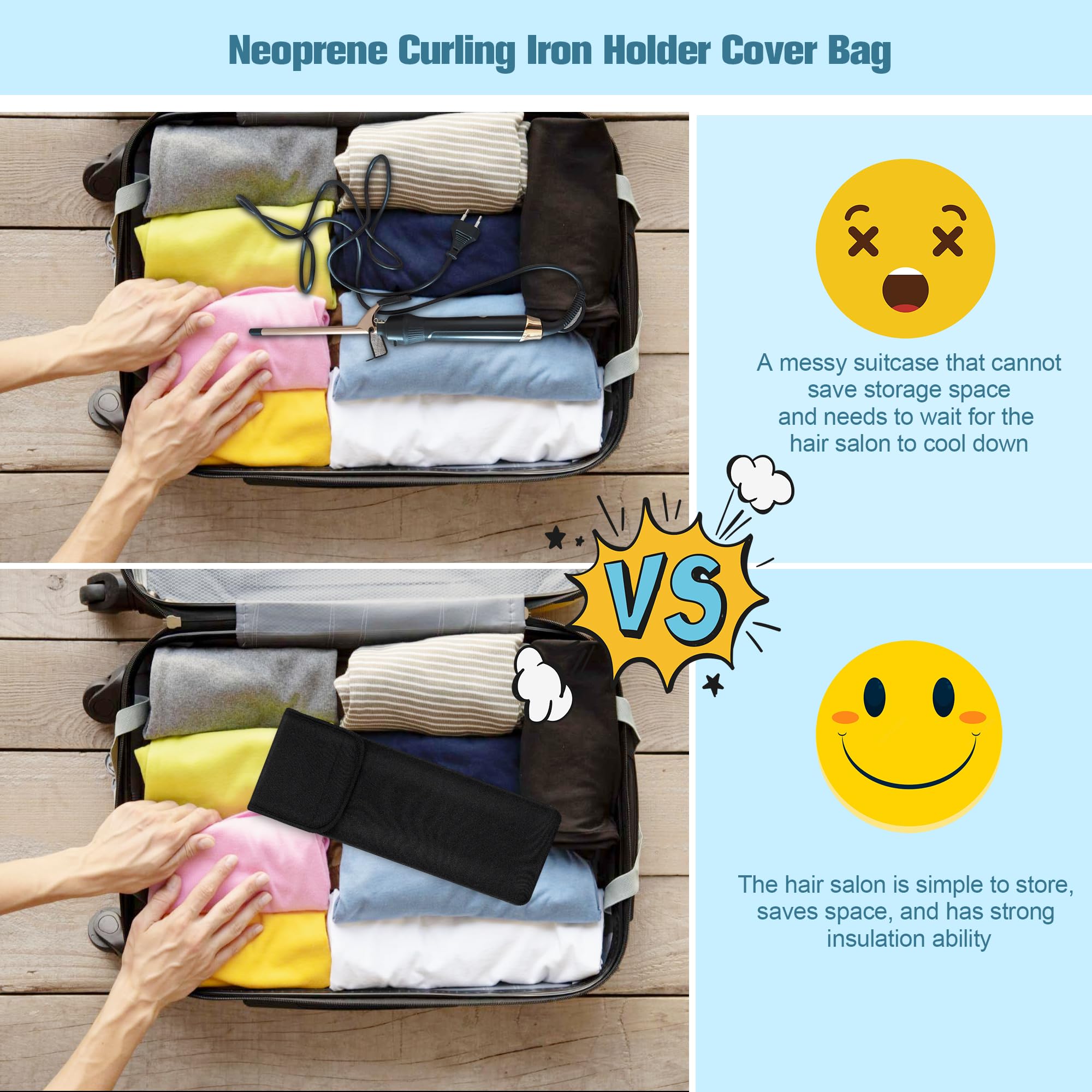 BASELIFE Funda de neopreno impermeable para plancha de pelo