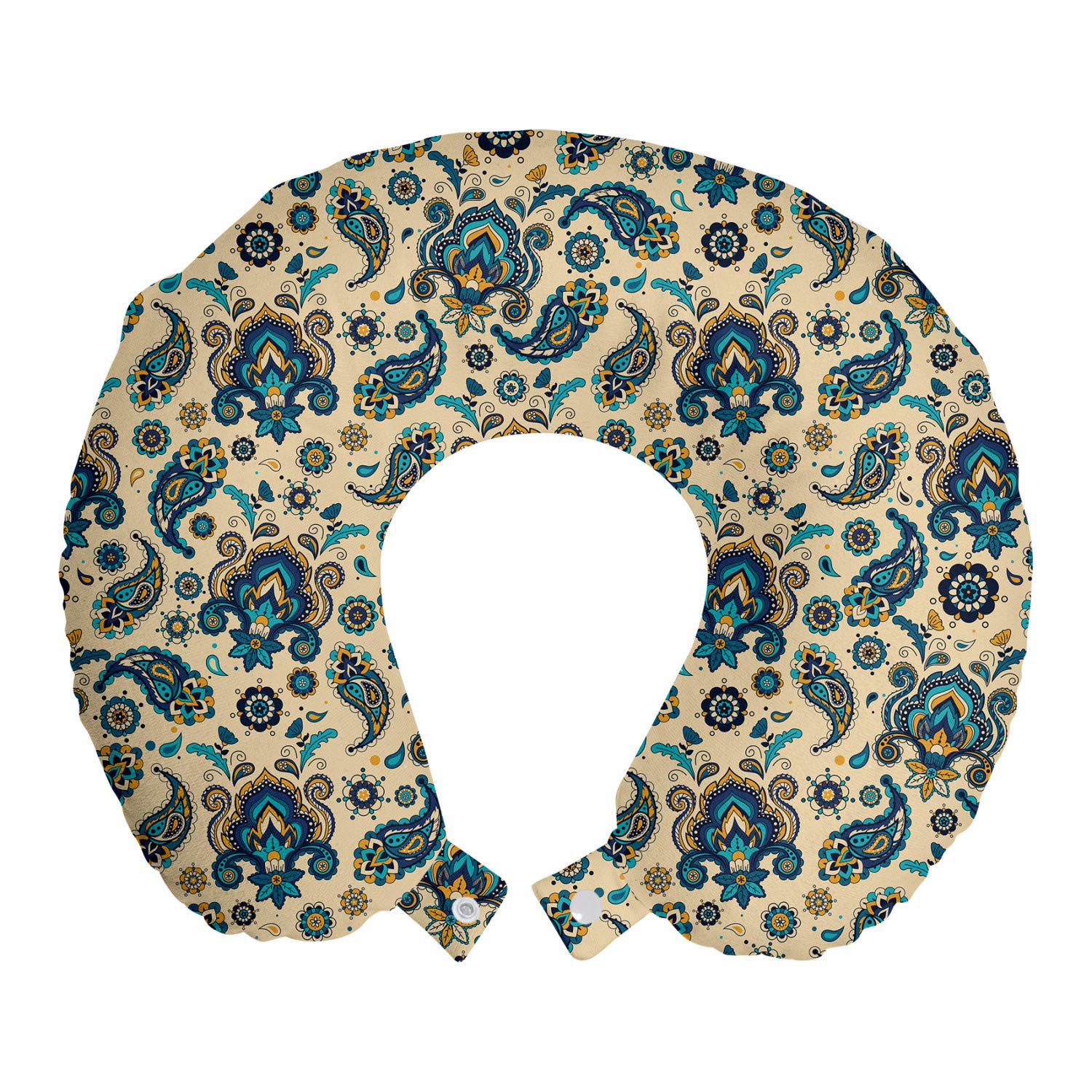 Ambesonne Paisley Travel Pillow Neck Rest Colorful Vintage Floral - Main Image