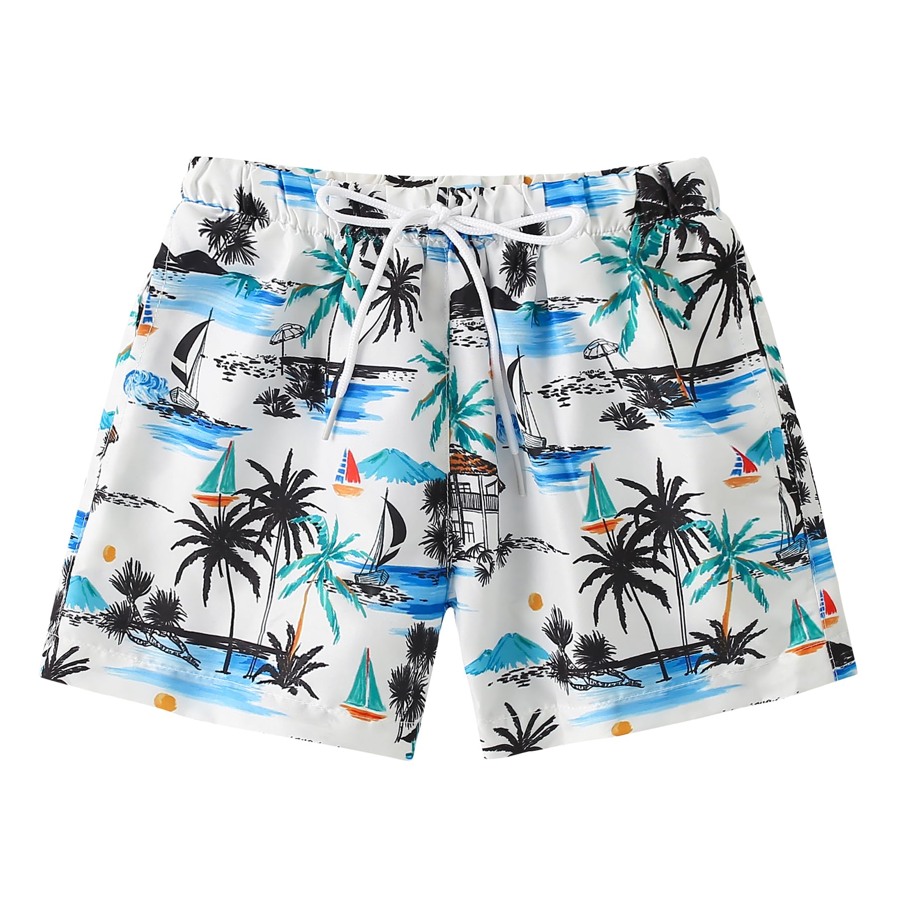 Boys Swim Trunks Toddler Broad Swim Shorts Quick Dry Kids Bathing Suit Boy Swimsuit Set with Pockets