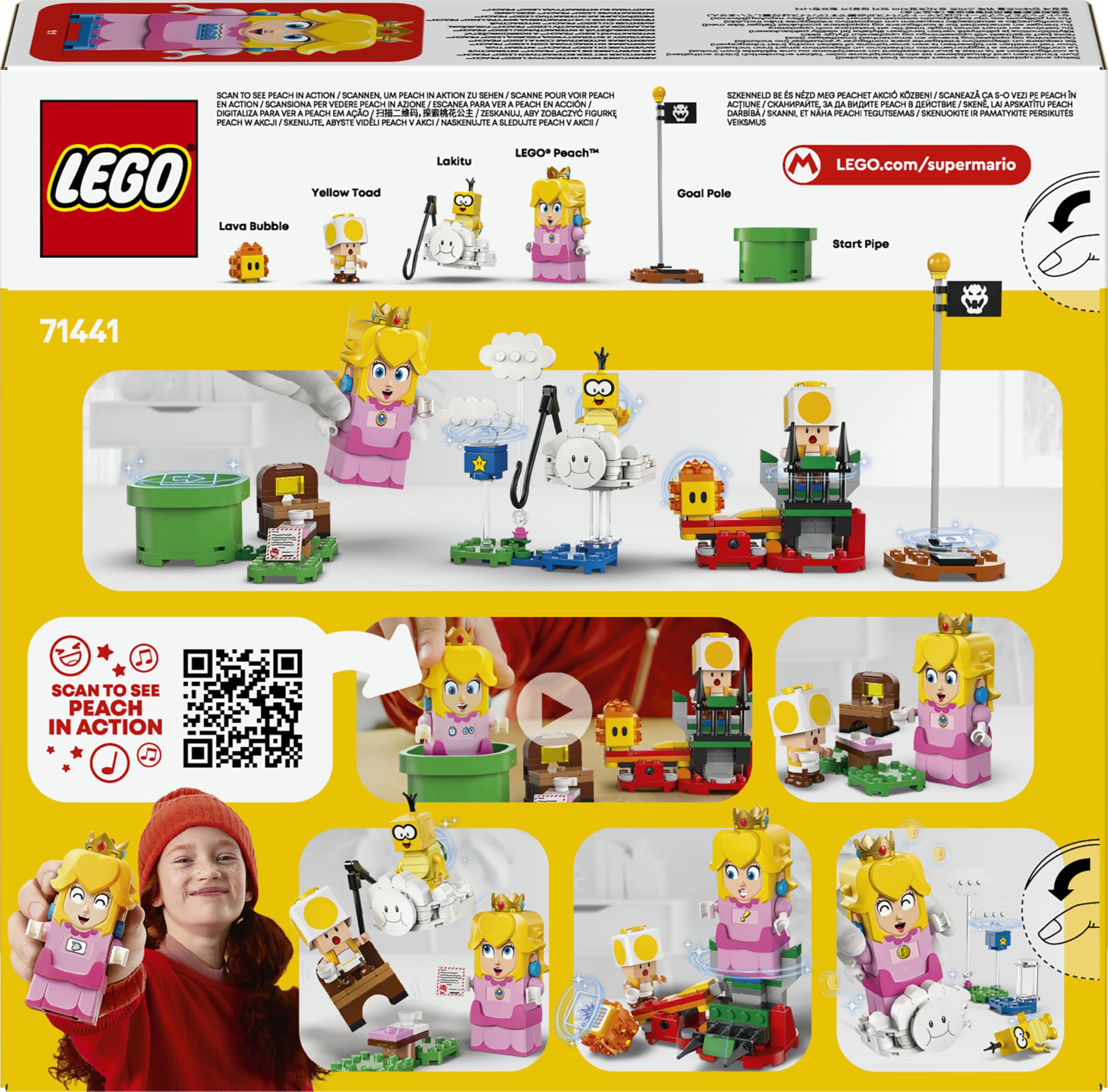 LEGO Super Mario Avventure Peach Interattiva, Giocattolo con 4 Personaggi Nintendo tra cui la Principessa e un Toad Giallo, Giochi per Bambini e Bambine da 6 Anni, Regalo di Compleanno 71441