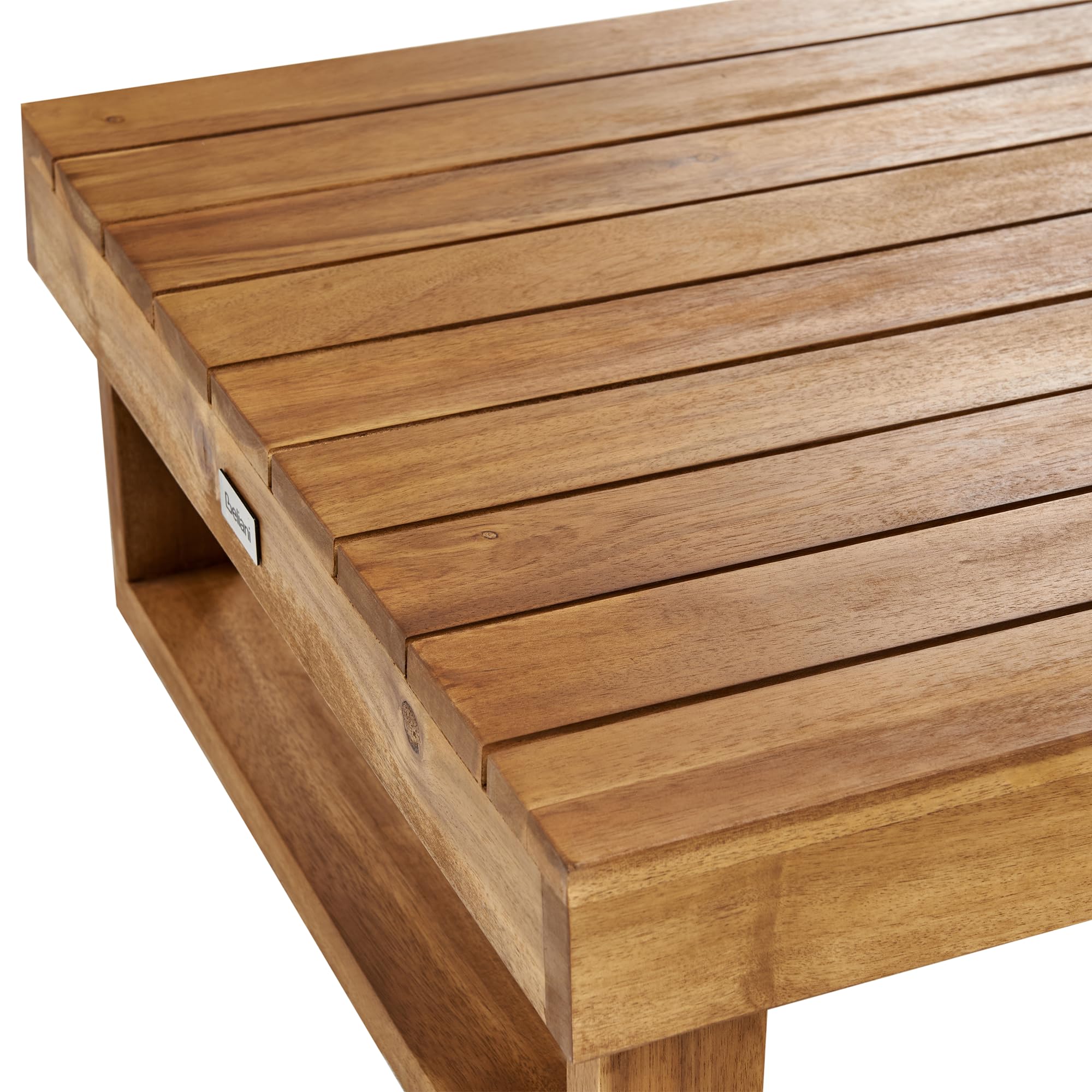 Beliani Table Basse de Jardin en Bois d'Acacia Certifié 110 x 60 cm Bois Clair Marettimo