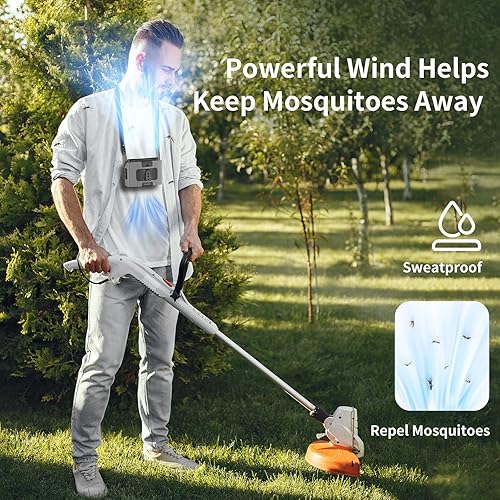 Miniatura 8 de Socool - Ventilador de cintura portátil de 20000 mAh con clip en el cinturón portátil, ventiladores personales funciona con batería, ventilador de