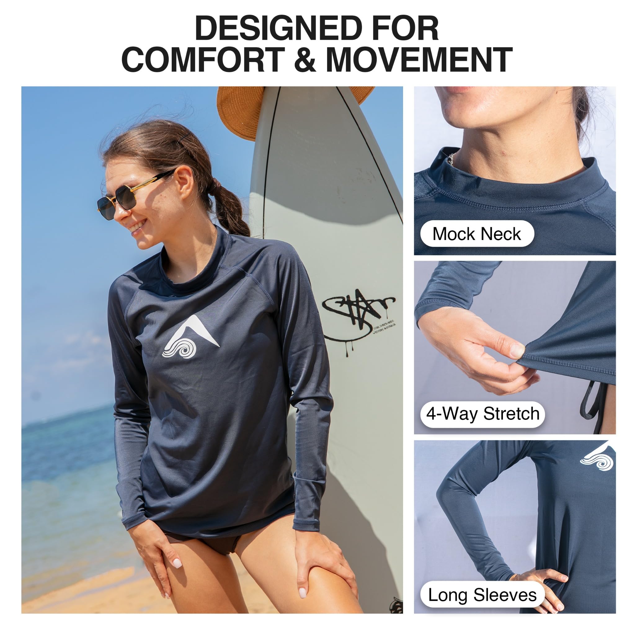 Kanu Surf Damen Keri Langärmeliger Rashguard mit Lsf 50+ Rash-Guard-Shirt