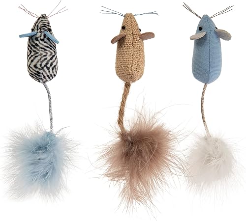 Miniatura 5 de Instincts by SmartyKat - Paquete de 3 ratones de caravana con hierba gatera con hierba gatera y vid plateada, multicolor, paquete de 3