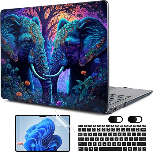 MEEgoodo Funda para laptop Microsoft Surface de 15 pulgadas con reposamanos de metal, funda para 5 4 y 3 generación, funda rígida para laptop con