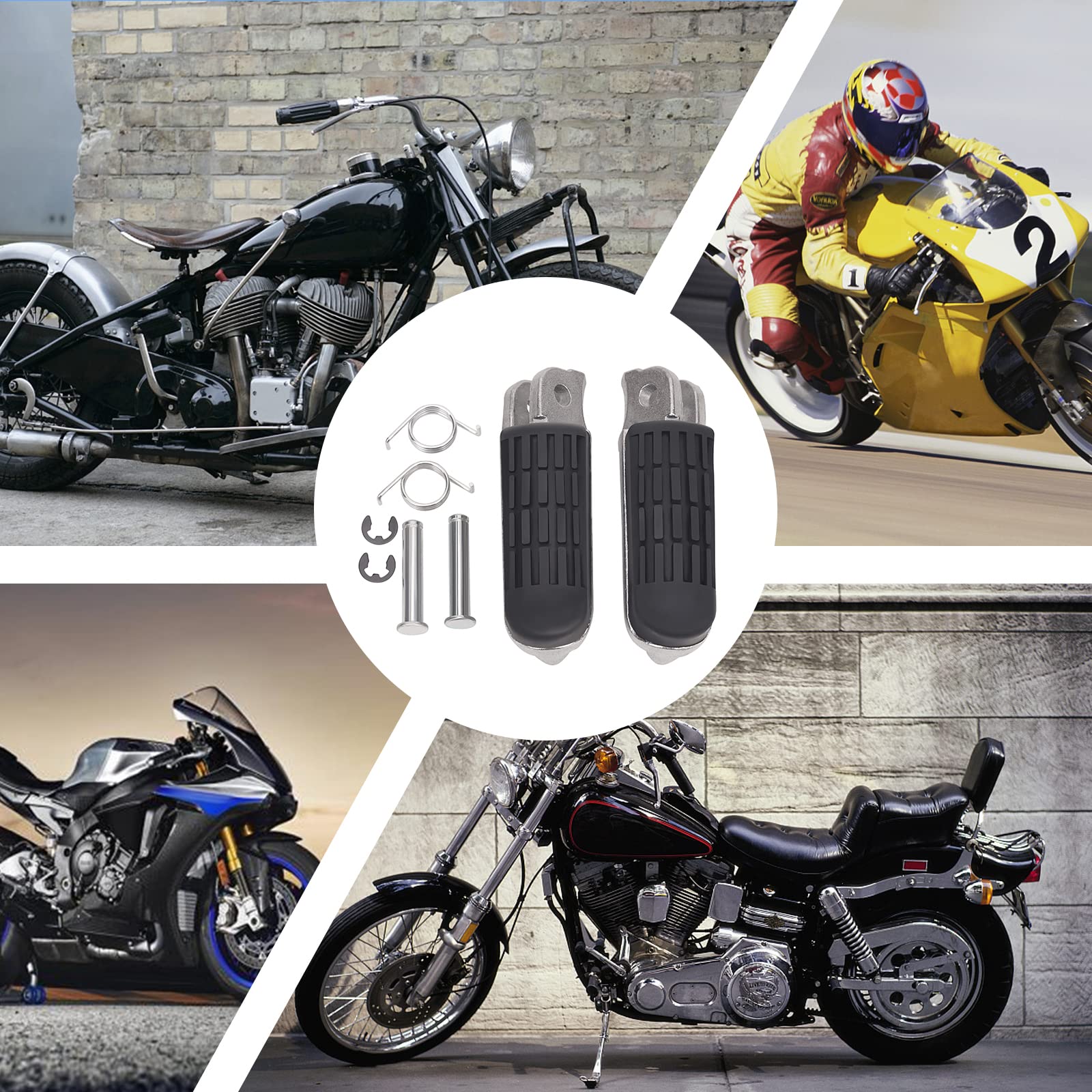 AHL Motocicletta Pedane Poggiapiedi anteriore frontale per Honda CB600F Hornet S 2000-2002/CB750F Seven Fifty 1992-2003/CB900F CB919 Hornet 2002-2007/CB1000F 1993-1996