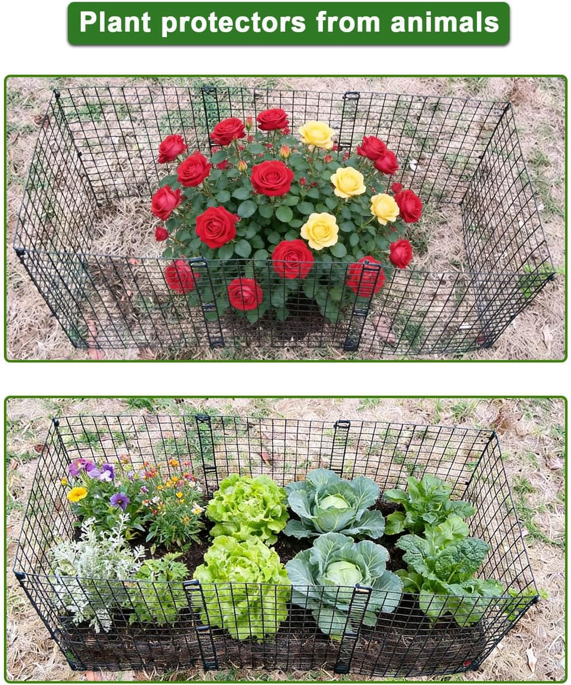15Pcs Plant Protectors from Animals - Plant Cages for Outdoor Plants 11.8"x15.8" Metal Mesh Garden Protector for Flowers, Vegetables, to Stop Rabbits, Chickens and Squirrels