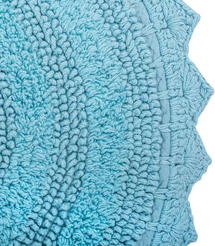 Miniatura 4 de DII Crochet Collection - Tapete de baño reversible, tamaño pequeño, ovalado, 17 x 24 pulgadas, color azul cameo