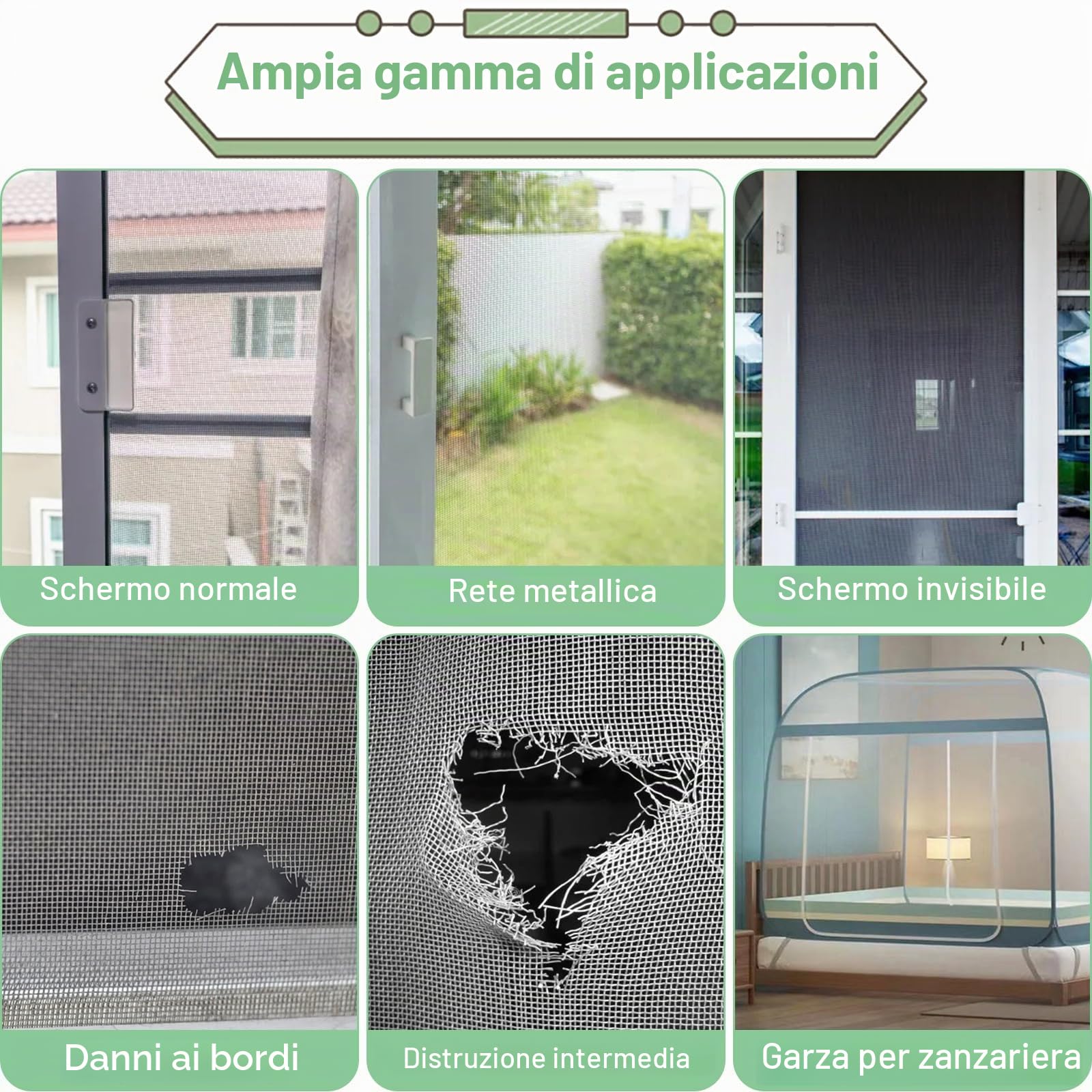 Nastro Ripara Zanzariere, 5cm x 5m Nastro per Riparare Zanzariere, Nastro Adesivo Ripara Zanzariere in Fibra di Vetro Toppe Adesive per Zanzariere Patch, Set di Riparazione per Zanzariera Ripara