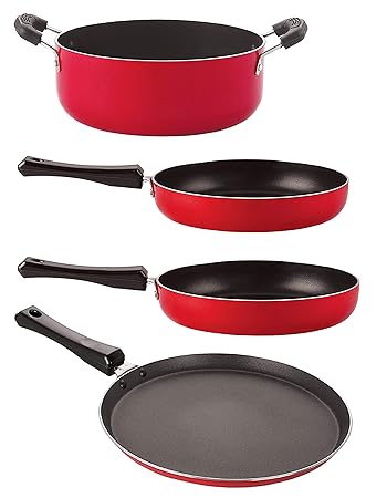 Nirlon nonstick Aluminium Utensils Set of 4 Pieces for Kitchen (FT12_FP10_FP11_CS24)