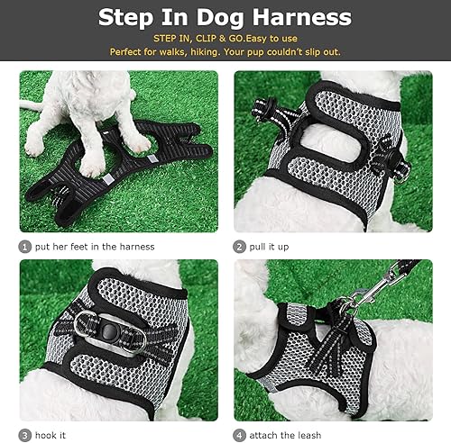 Miniatura 4 de Arnés sin tirones para cachorros, arnés de malla ligero extra pequeño, arnés reflectante para perros pequeños, gatos, chaleco Yorkie Chihuahua,