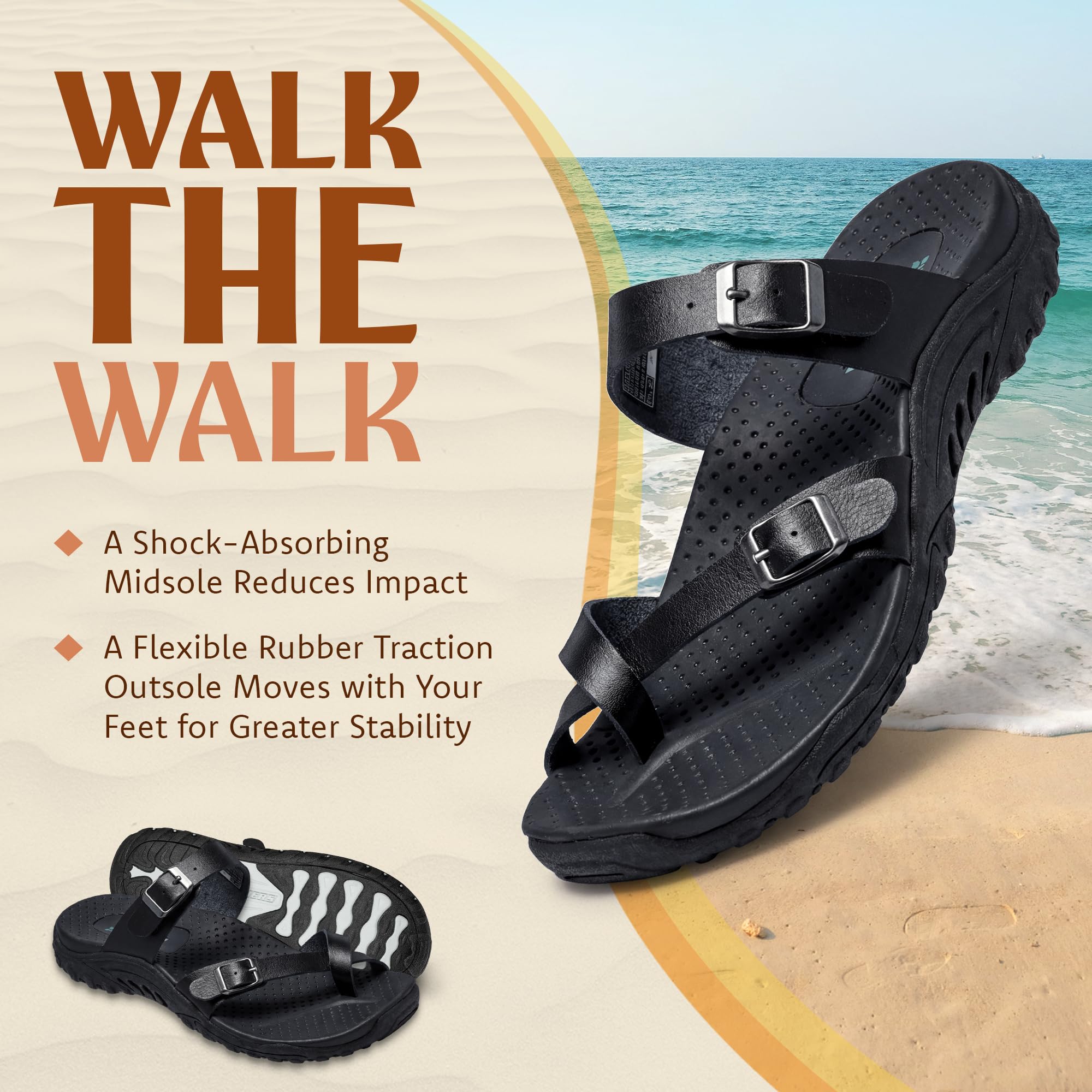 Skechers Reggae-carribean - Double Buckle Toe Thong Slide SandaliaMujer