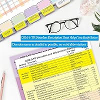 Vista 3 de Upgraded Index Tabs for DSM-5-TR 2022, 94 Printed DSM-V-TR Tabs, 100 Tabs in Total, with Alignment Guide & Disorders Description Sheet for The