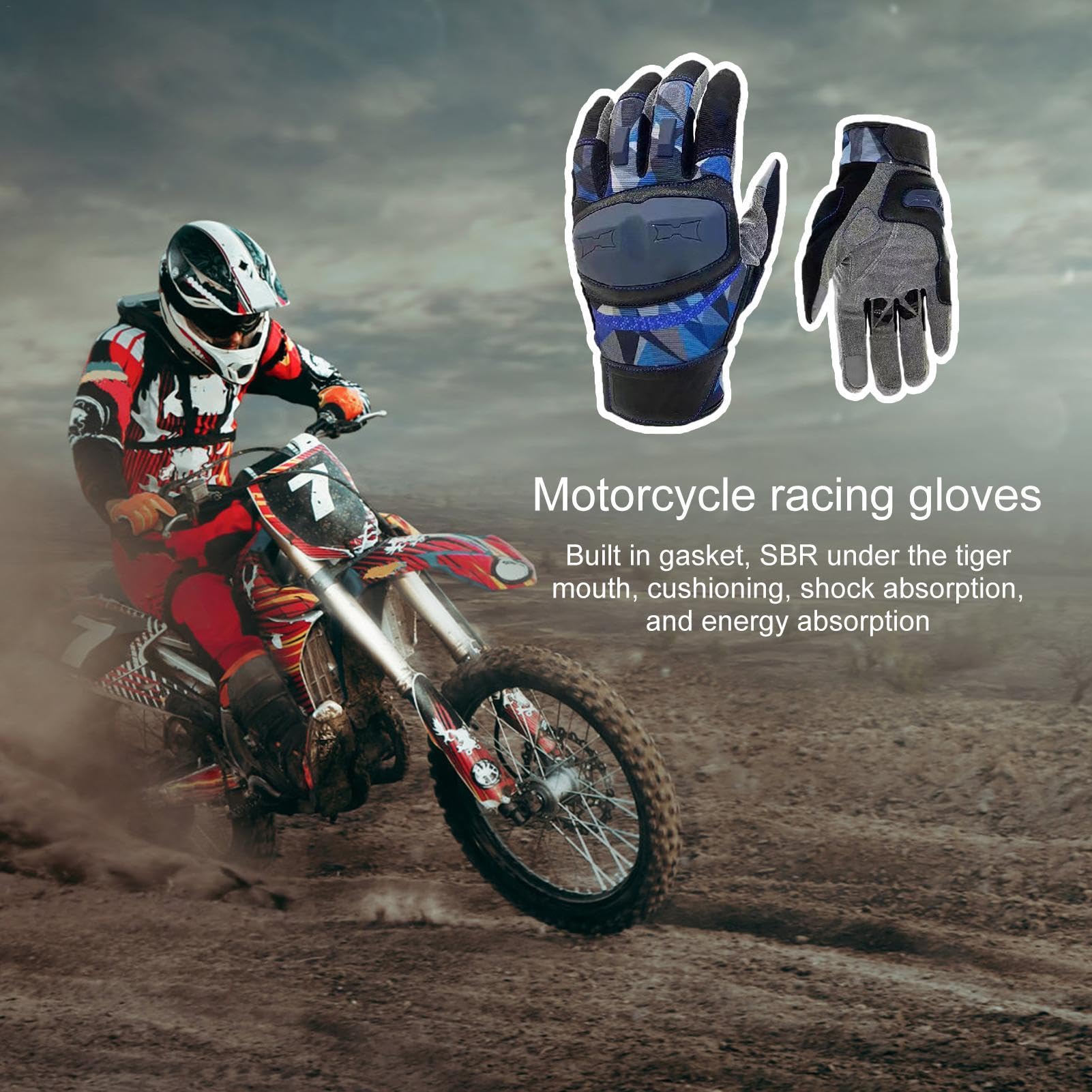 Guanti da moto da uomo, guanti da ciclismo, guanti da moto, guanti da motocross, guanti da motocross, guanti antiscivolo con touchscreen per corsa e ciclismo