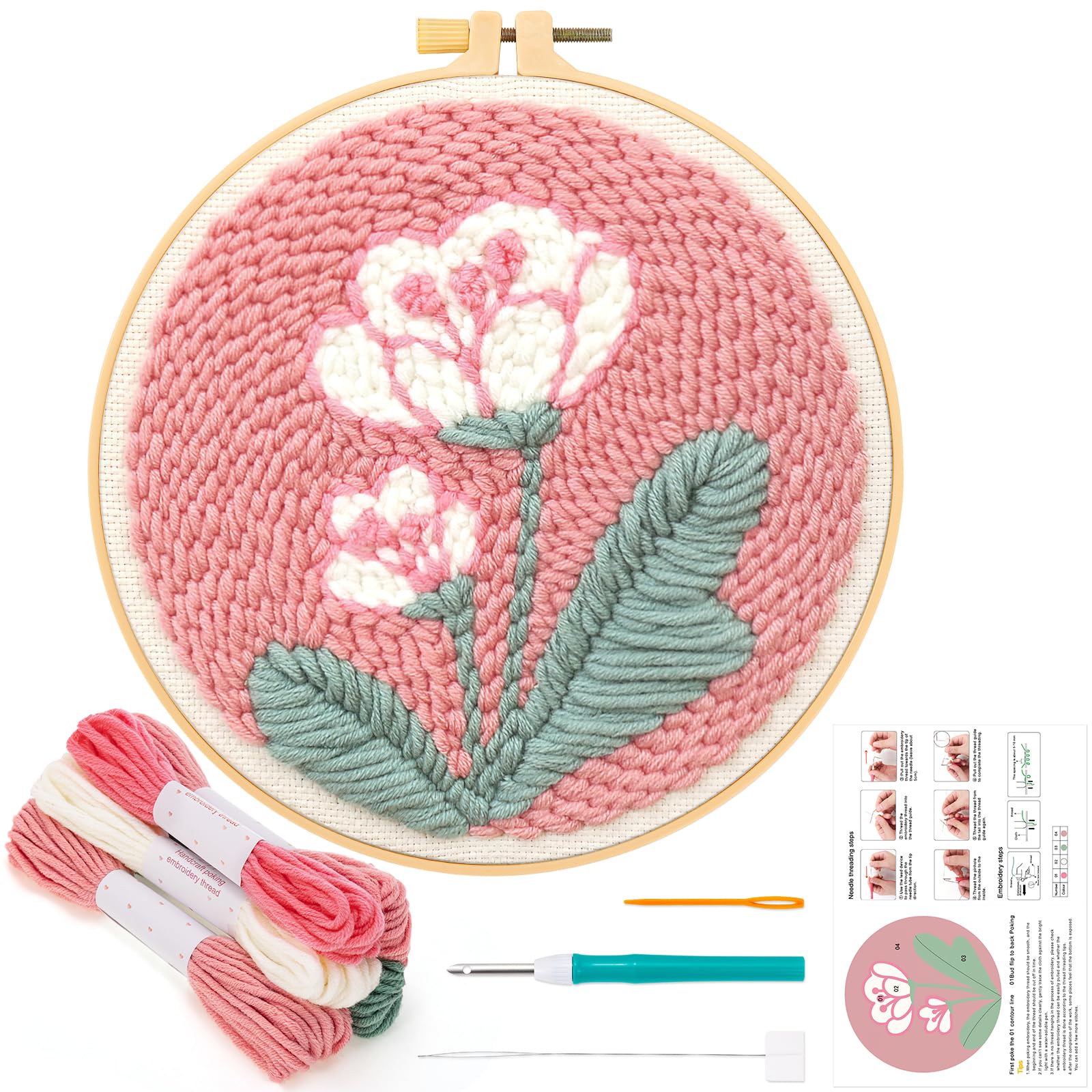 Kit De Broderie De Pâques, Kit De Broderie Lapin Pour Débutant