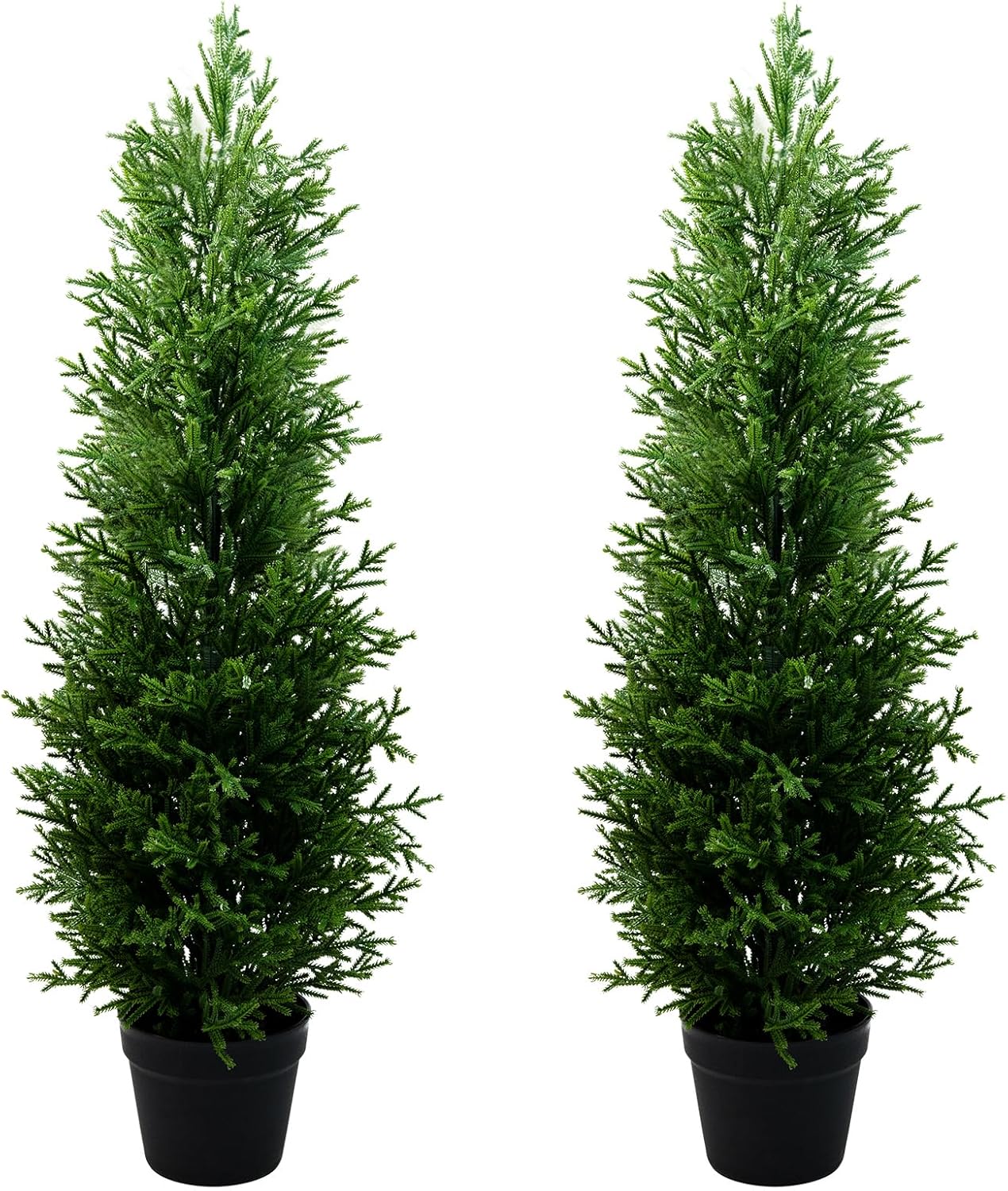Artificial Cedar Topiary Trees 3Ft Set of 2, Outdoor