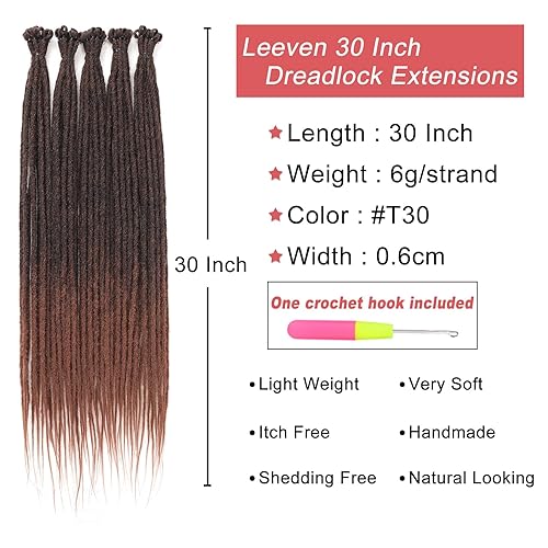 Miniatura 150 de Leeven Extensiones de rastas grises de 40 hebras, de 18 pulgadas, hechas a mano, suaves, de 0.2 in de ancho, extensiones de cabello sintético
