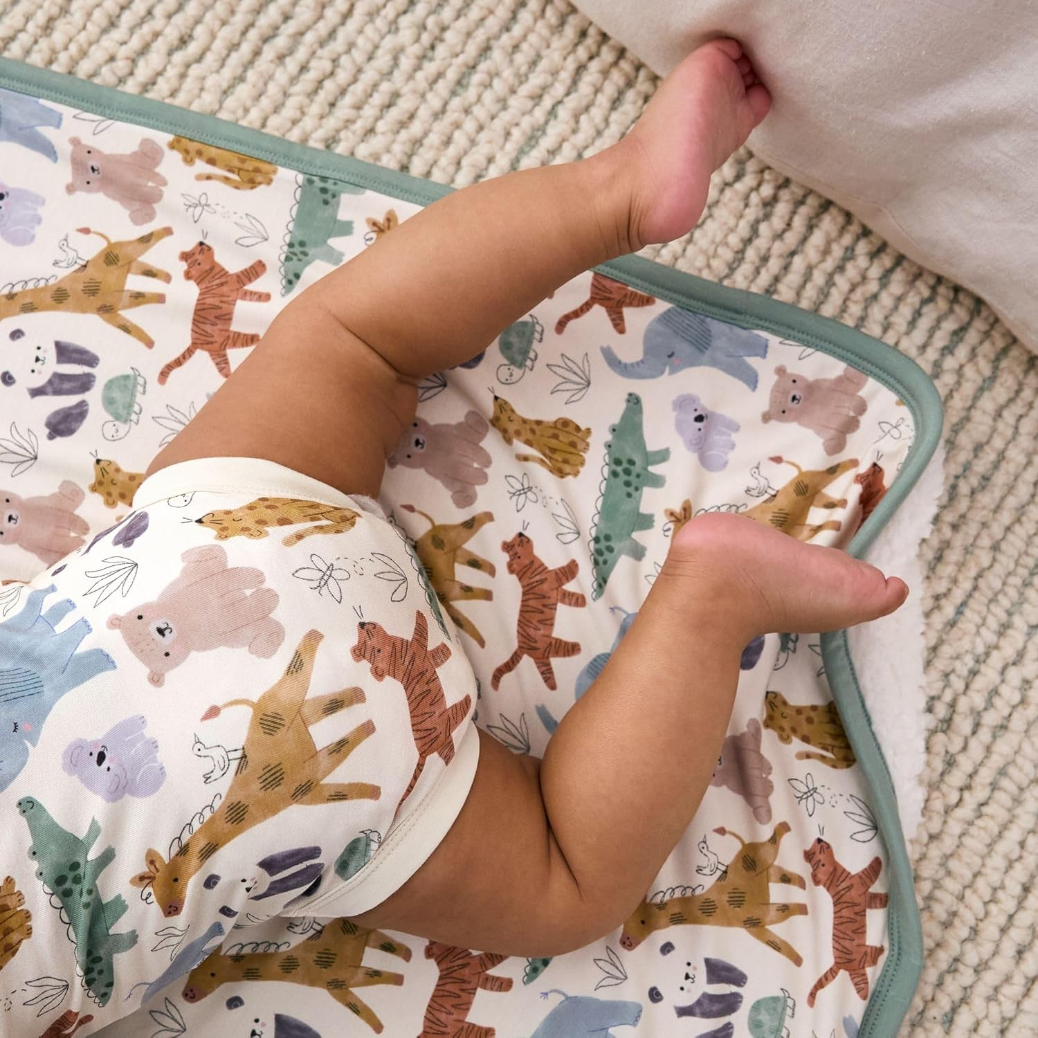 Little Sleepies Newborn Mini Blanket, Soft Viscose from Bamboo Baby Blanket for Boy & Girl Gifts, Baby Essentials, Sweet Safari, 30 inches x 40 inches - Image 6