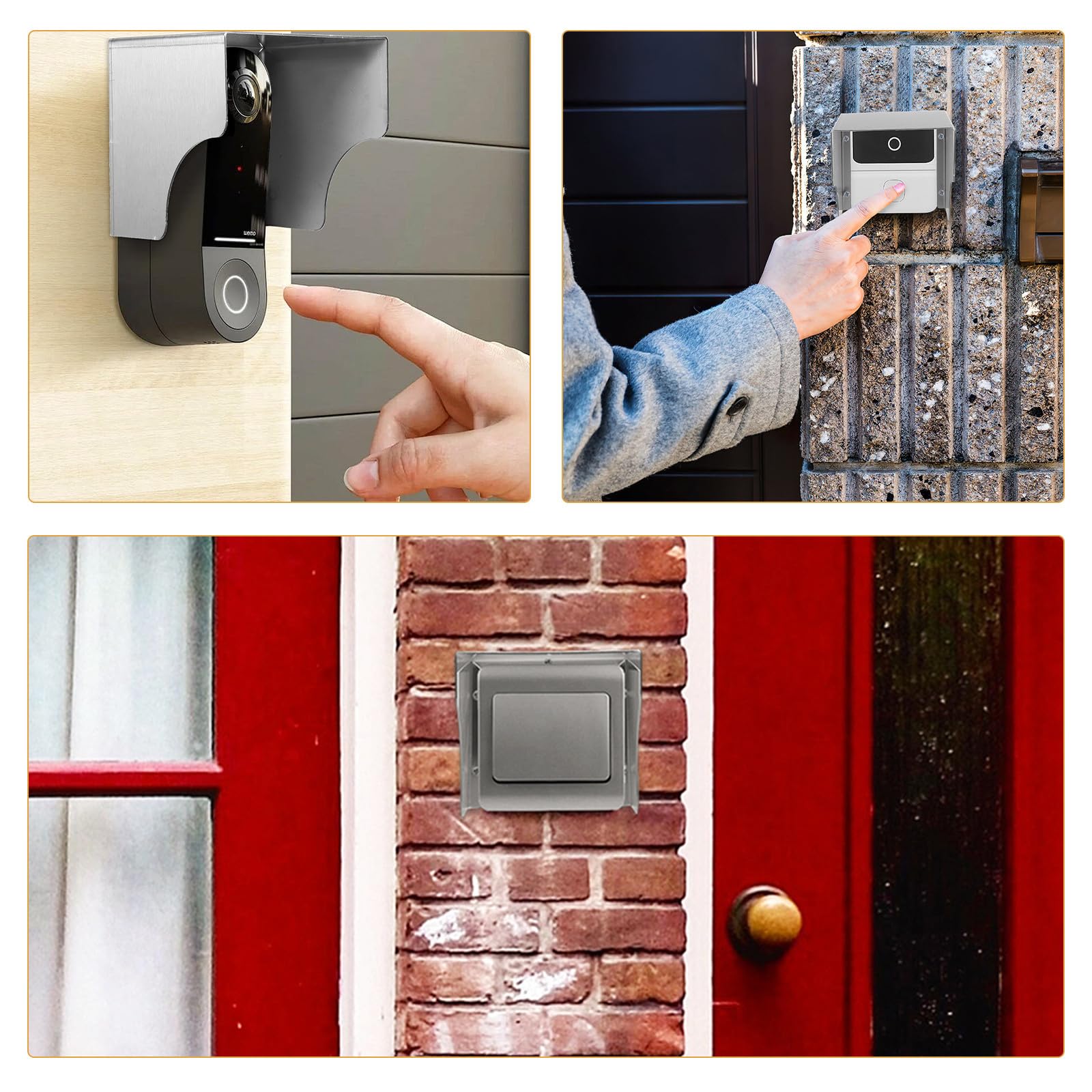 OSALADI 2 Piezas Cubierta Protectora para Enchufe Exterior de Acero Inoxidable Resistente al Agua y Salpicaduras Instalación Fácil para Timbres y Dispositivos Electrónicos